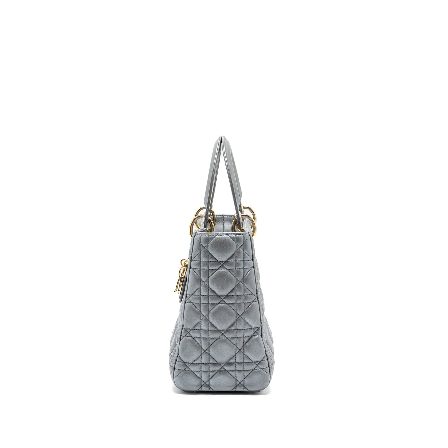 Dior Medium Lady Dior Lambskin Silver