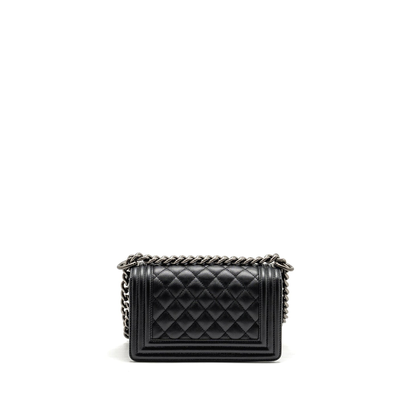 Chanel Small Boy Bag Caviar Black SHW (Microchip)