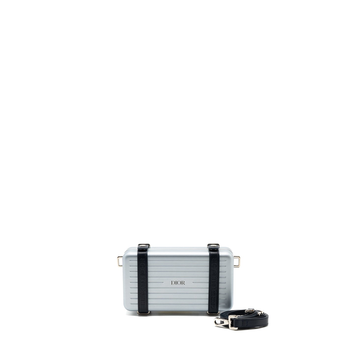 Dior X Rimowa clutch trunk Purse aluminium / calfskin silver / black