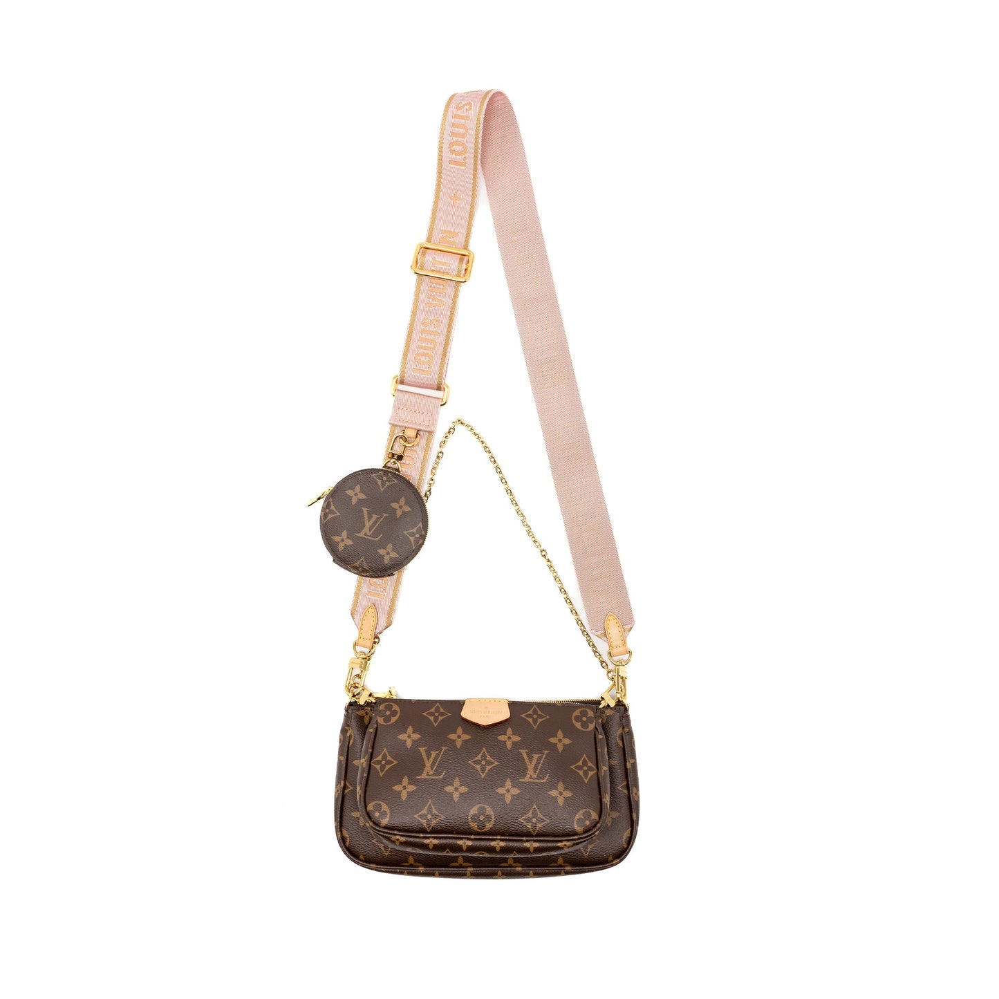 Louis Vuitton multi pochette monogram canvas rose Clair