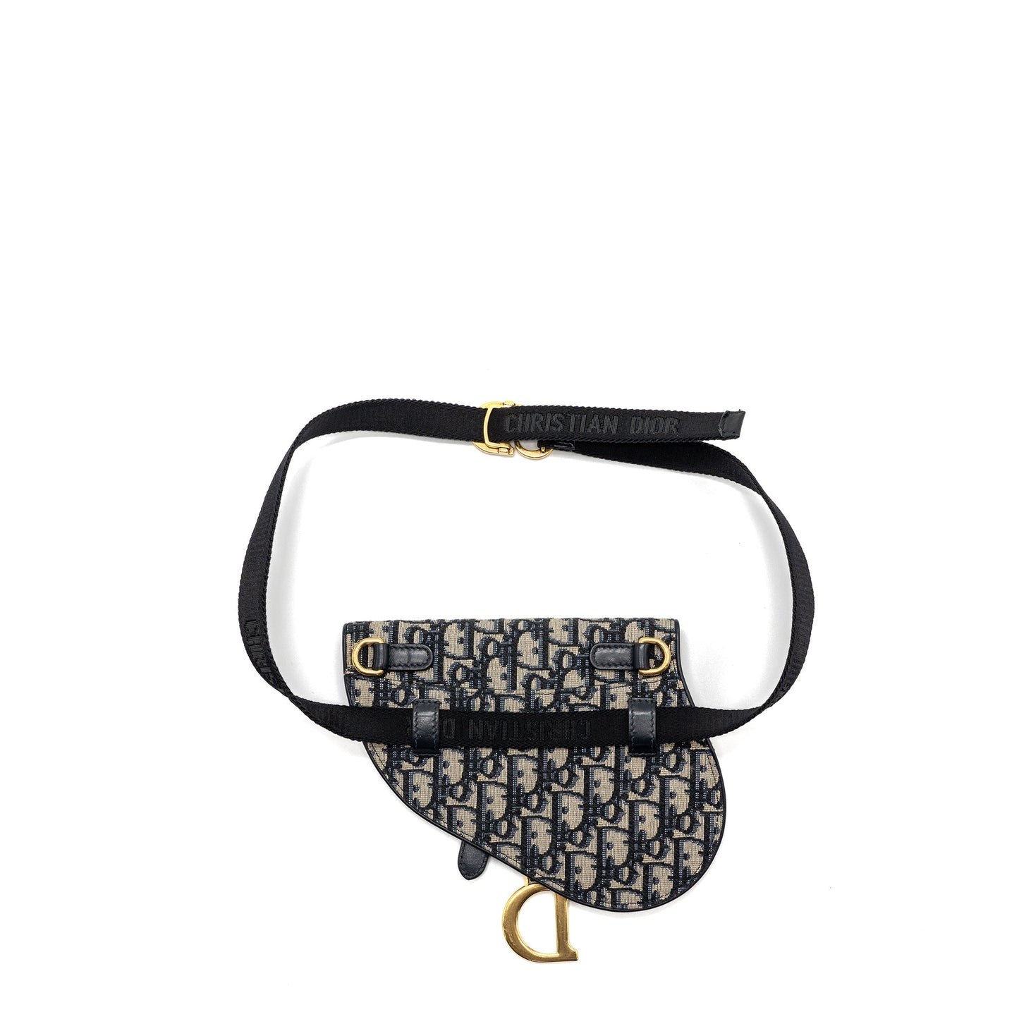 Dior Saddle Belt Purse Blue Dior Oblique Jacquard