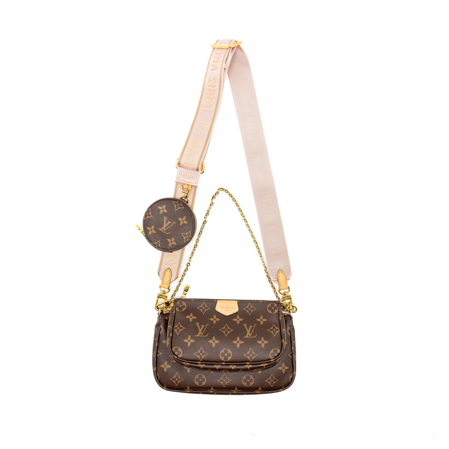 Louis Vuitton Multi Pochette Monogram Canvas Rose Clair