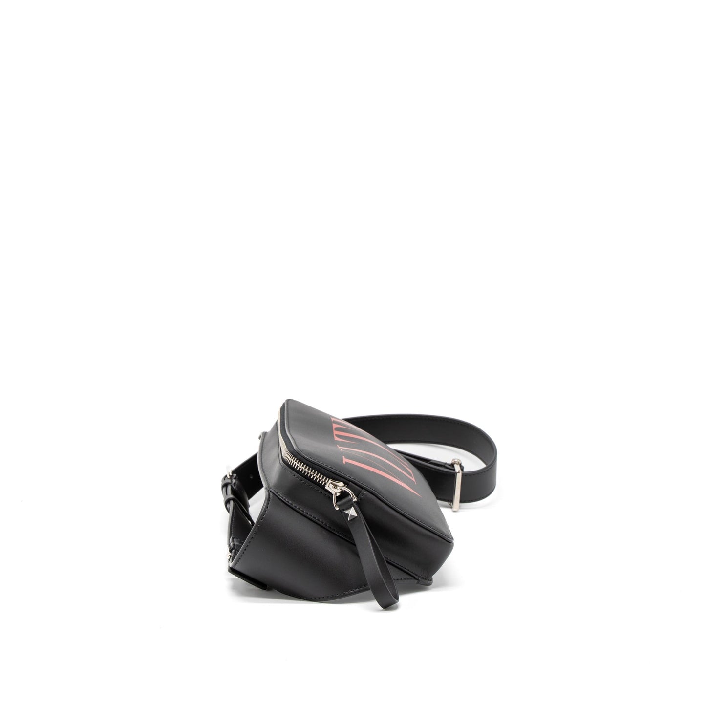 Valentino Print Belt Purse Calfskin Black/Red