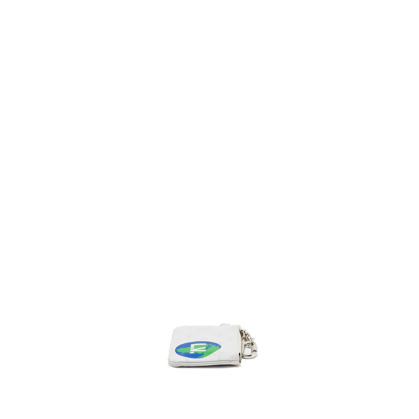 Louis Vuitton Earth Printed Zipped Pouch Coin Purse Monogram Canvas White