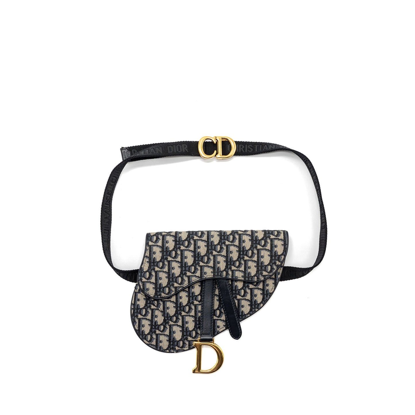 Dior Saddle Belt Purse Blue Dior Oblique Jacquard