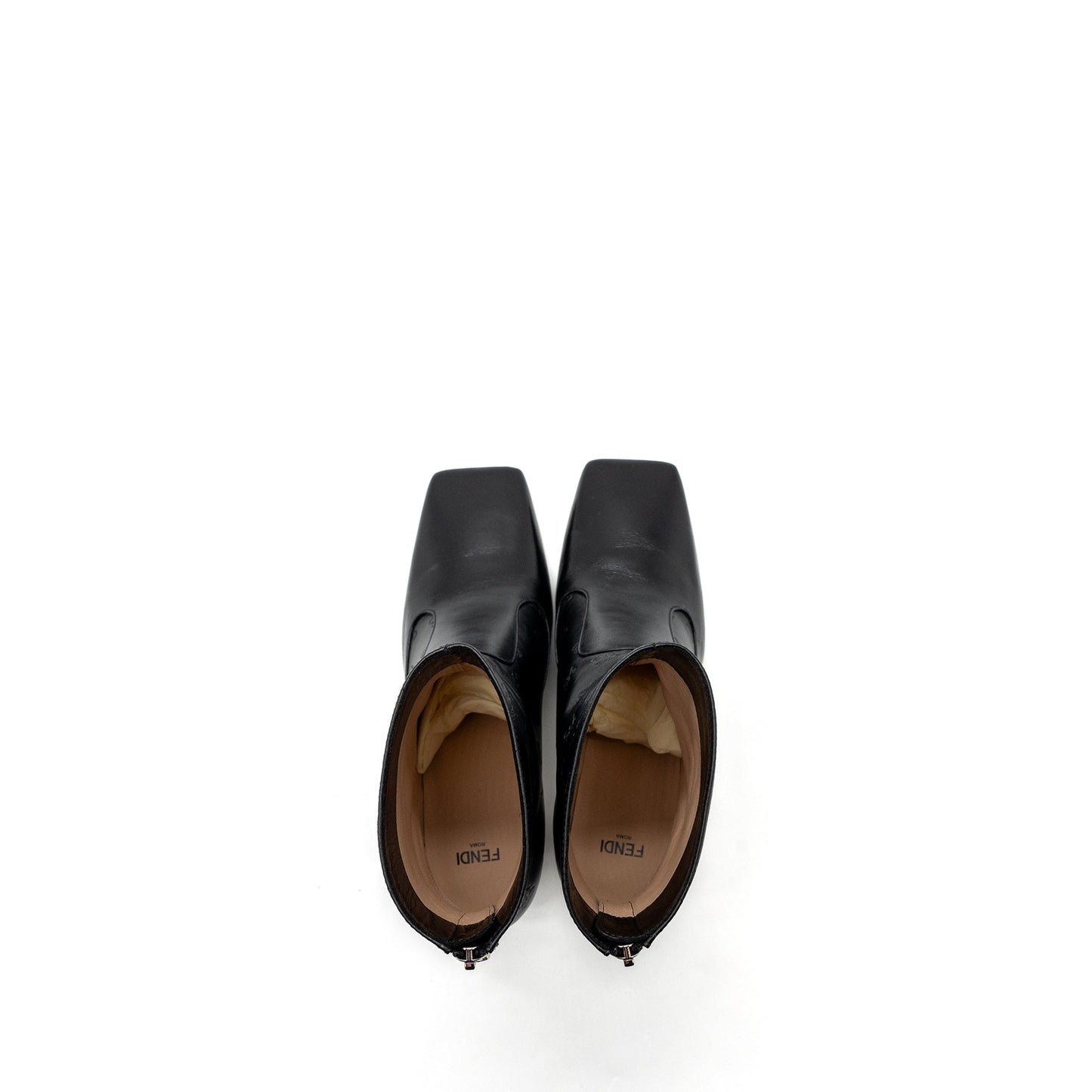 Fendi Size 38 print boots with heel leather black