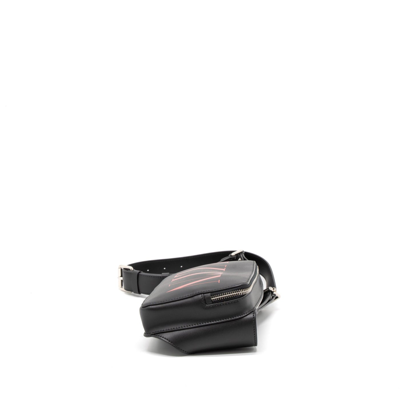Valentino Print Belt Purse Calfskin Black/Red