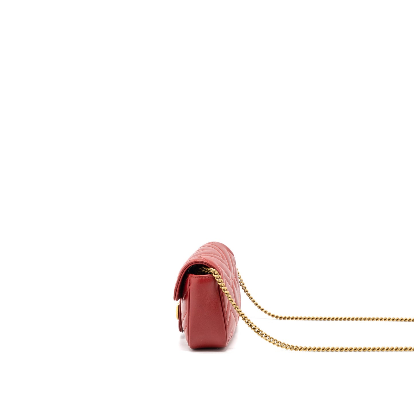 Gucci Marmont Super Mini Purse Calfskin Red Brushed