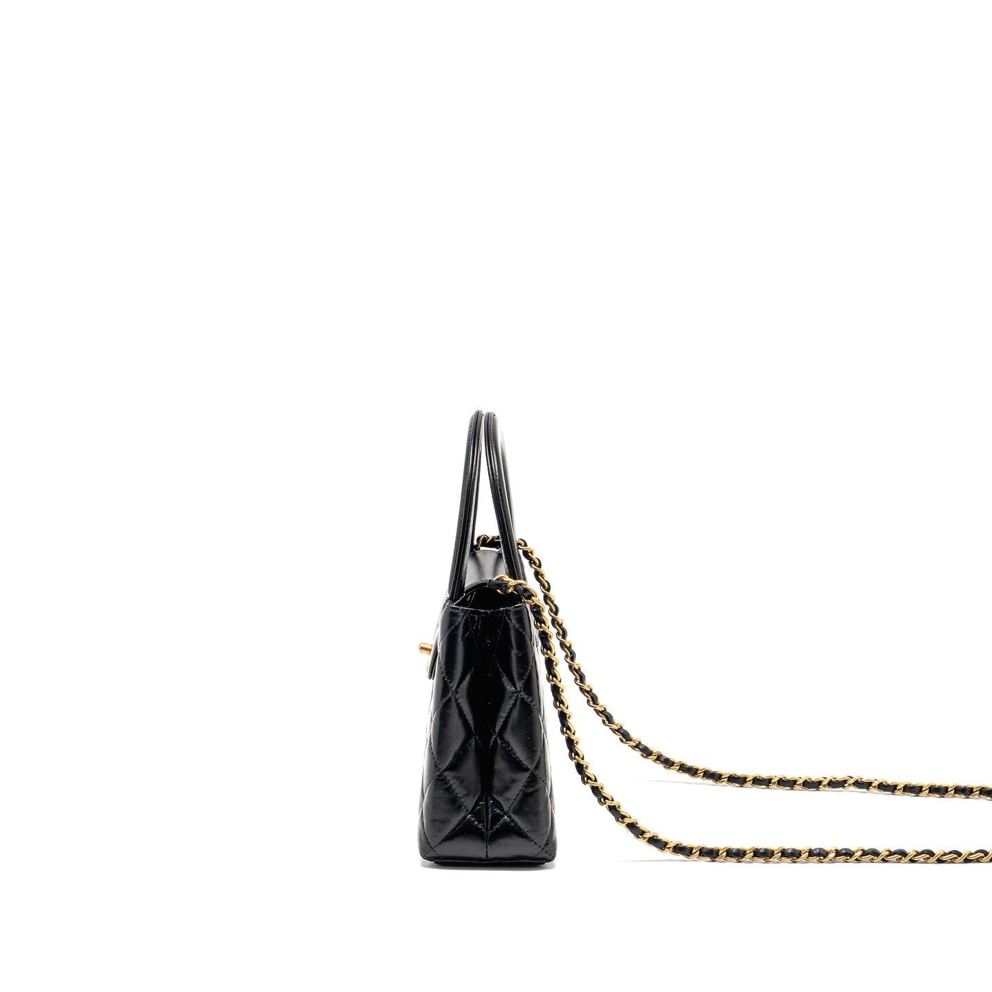 Chanel Mini Kelly Shopping Tote bag calfskin black GHW (microchip)