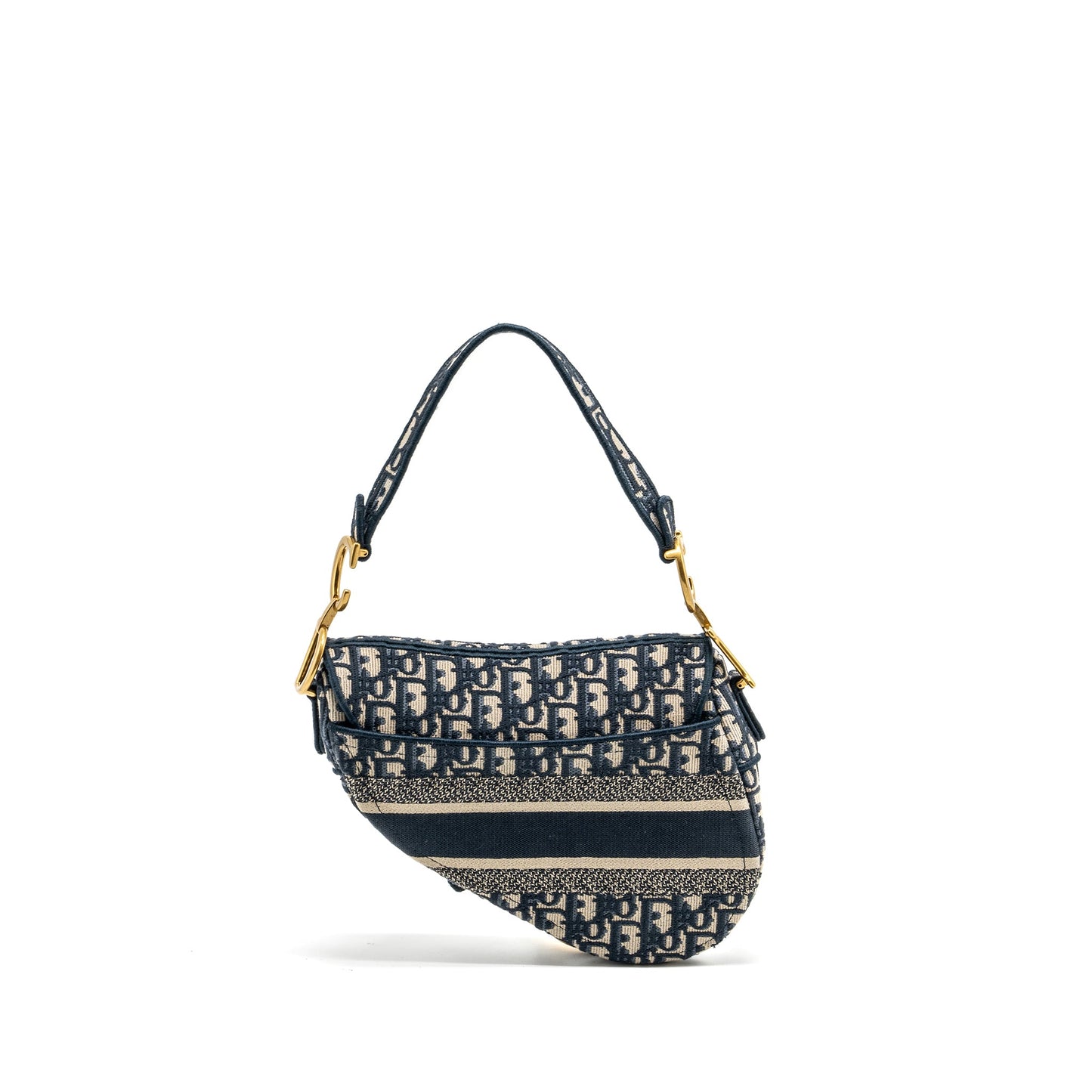 Dior medium saddle Blue Oblique Embroidery