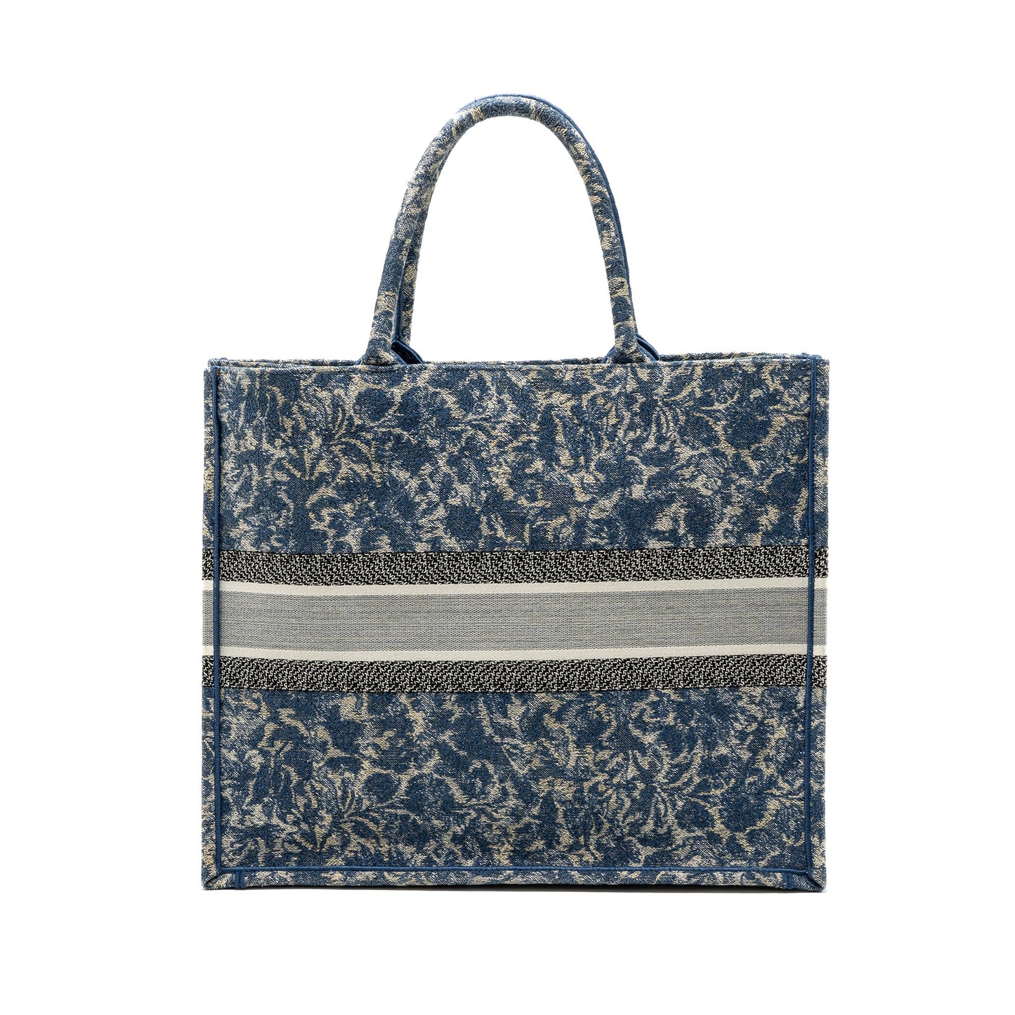 Dior large book tote limited print canvas blue/ grey/ multicolour