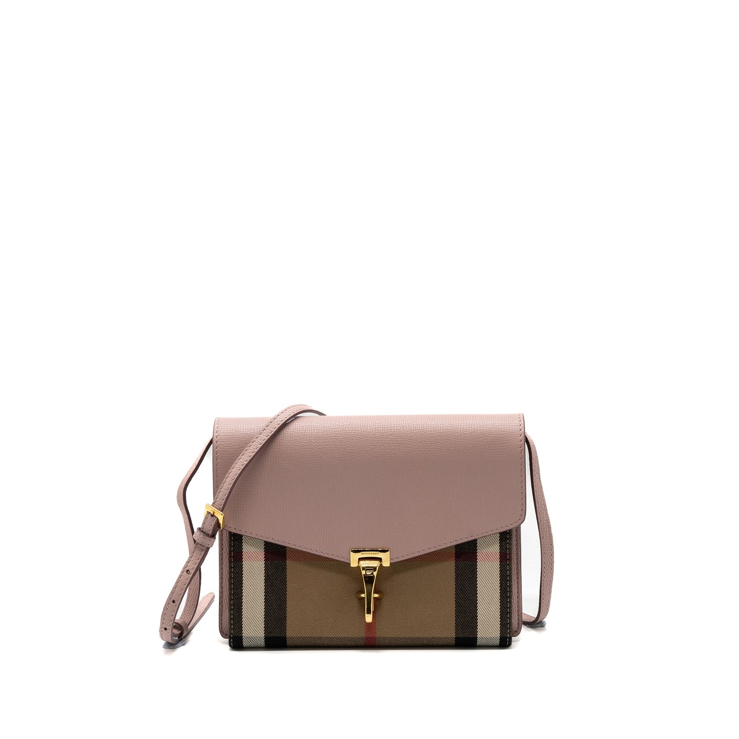 Burberry house check crossbody Purse canvas / calfskin leather multicolor light pink