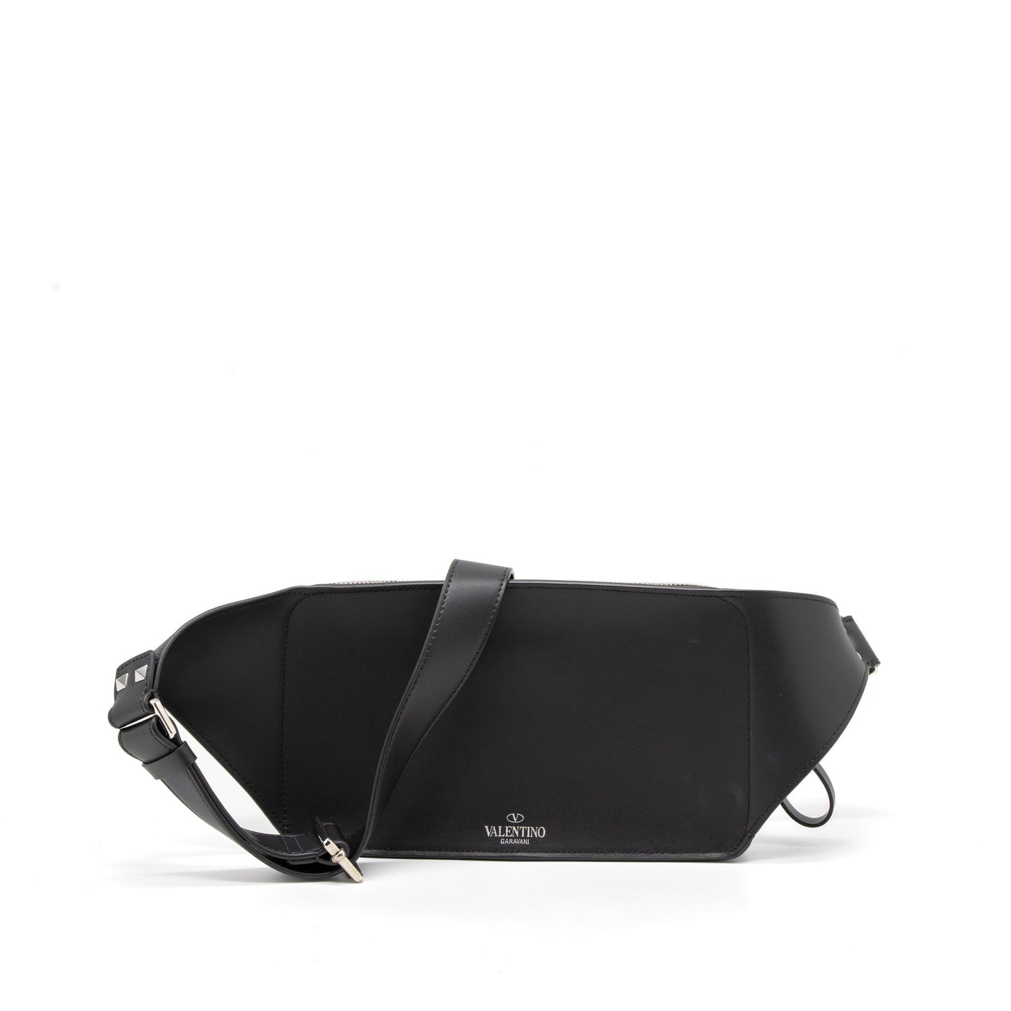 Valentino Print Belt Purse Calfskin Black/Red
