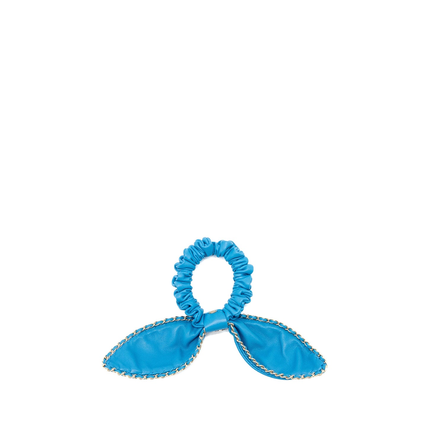 Chanel Hair Ring leather blue GHW