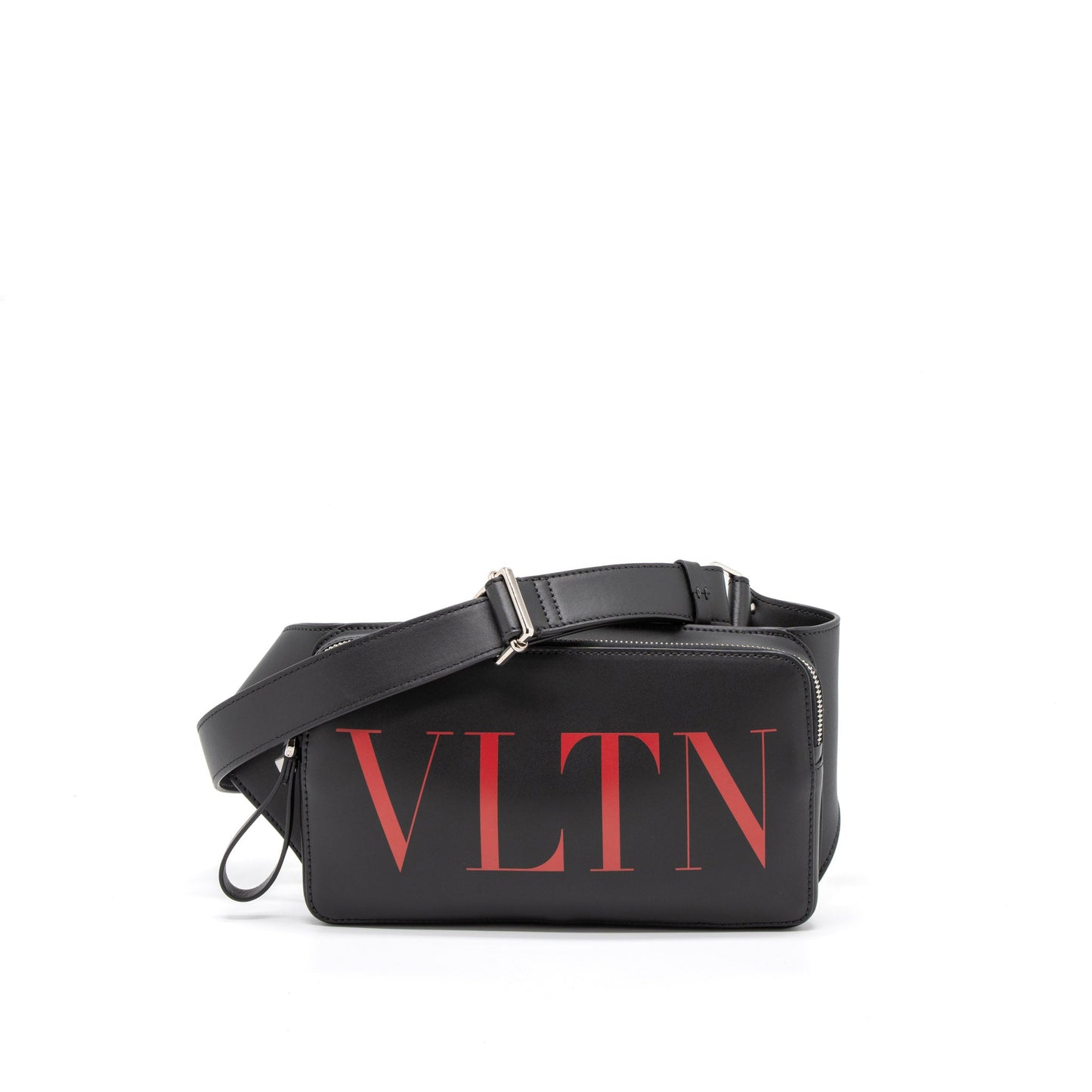 Valentino Print Belt Purse Calfskin Black/Red