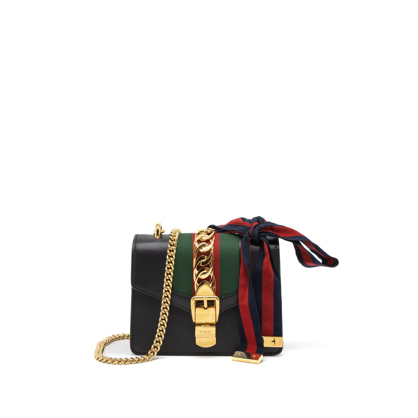 Gucci Mini Sylvie Chain Purse Calfskin Black