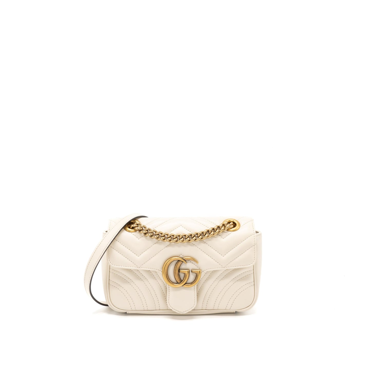 Gucci Marmont Mini Purse Calfskin White Brushed