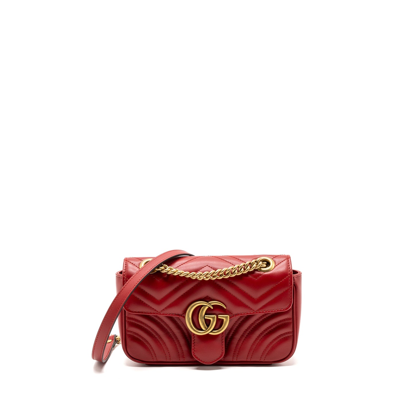 Gucci Small marmont Mini Purse calfskin red