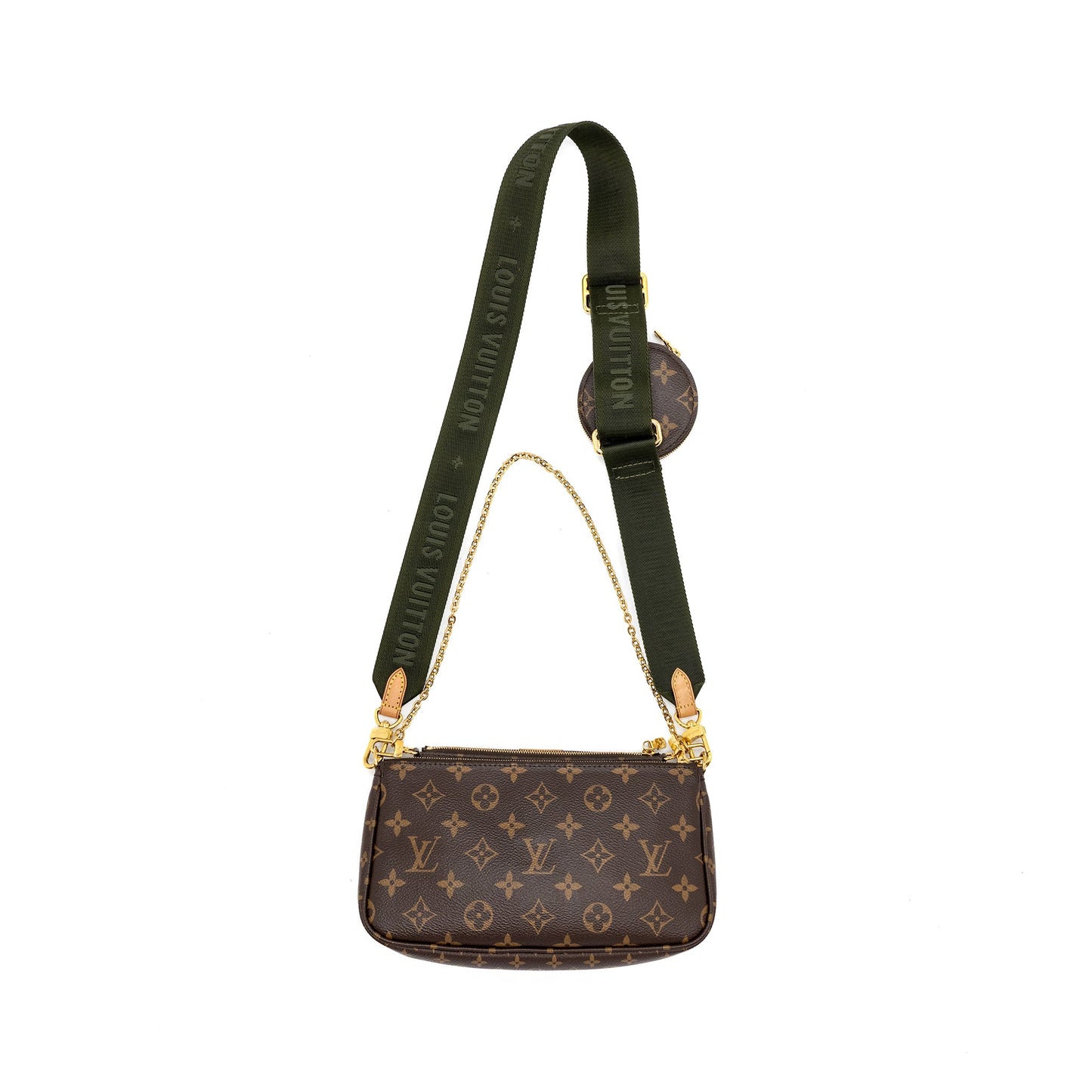 Louis Vuitton Multi Pochette Accessories Monogram Canvas Khaki Strap