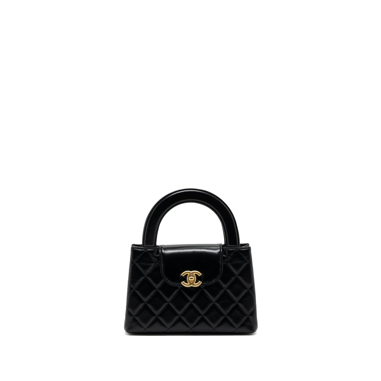 Chanel 23k Mini Shopping Tote Calfskin Black Brushed GHW(Microchip)