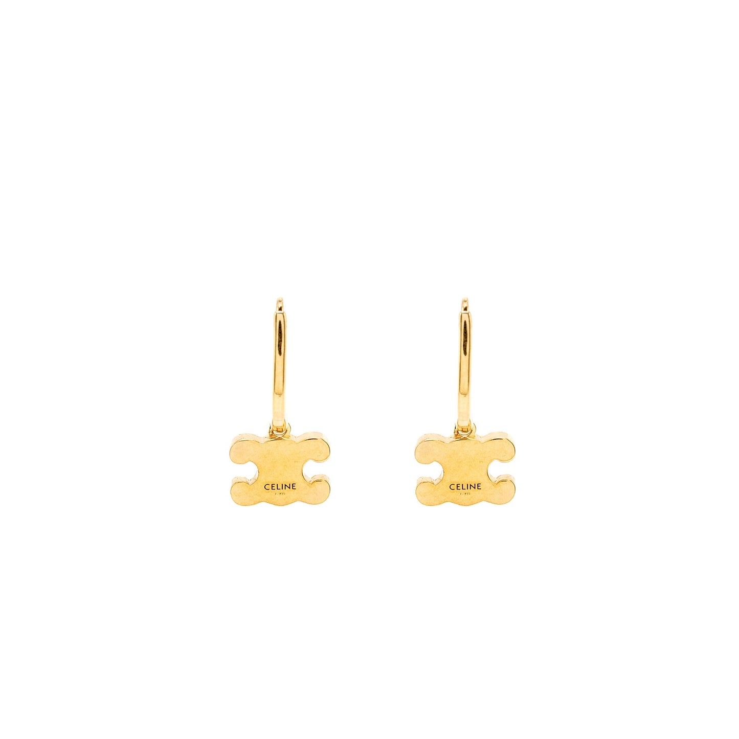 Celine TRIOMPHE RHINESTONE EARRINGS BRASS FINISH CRYSTALS