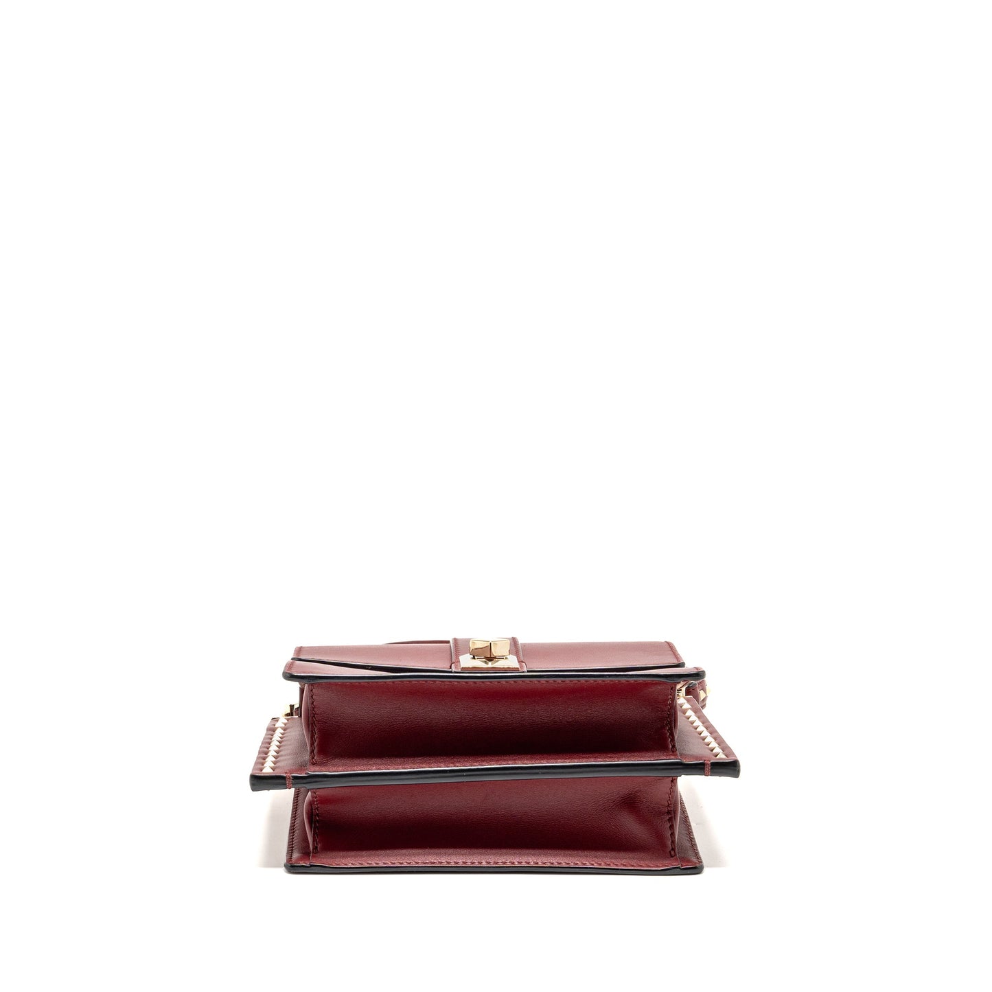 Valentino Garavani Rockstud Flap Purse Calfskin Red