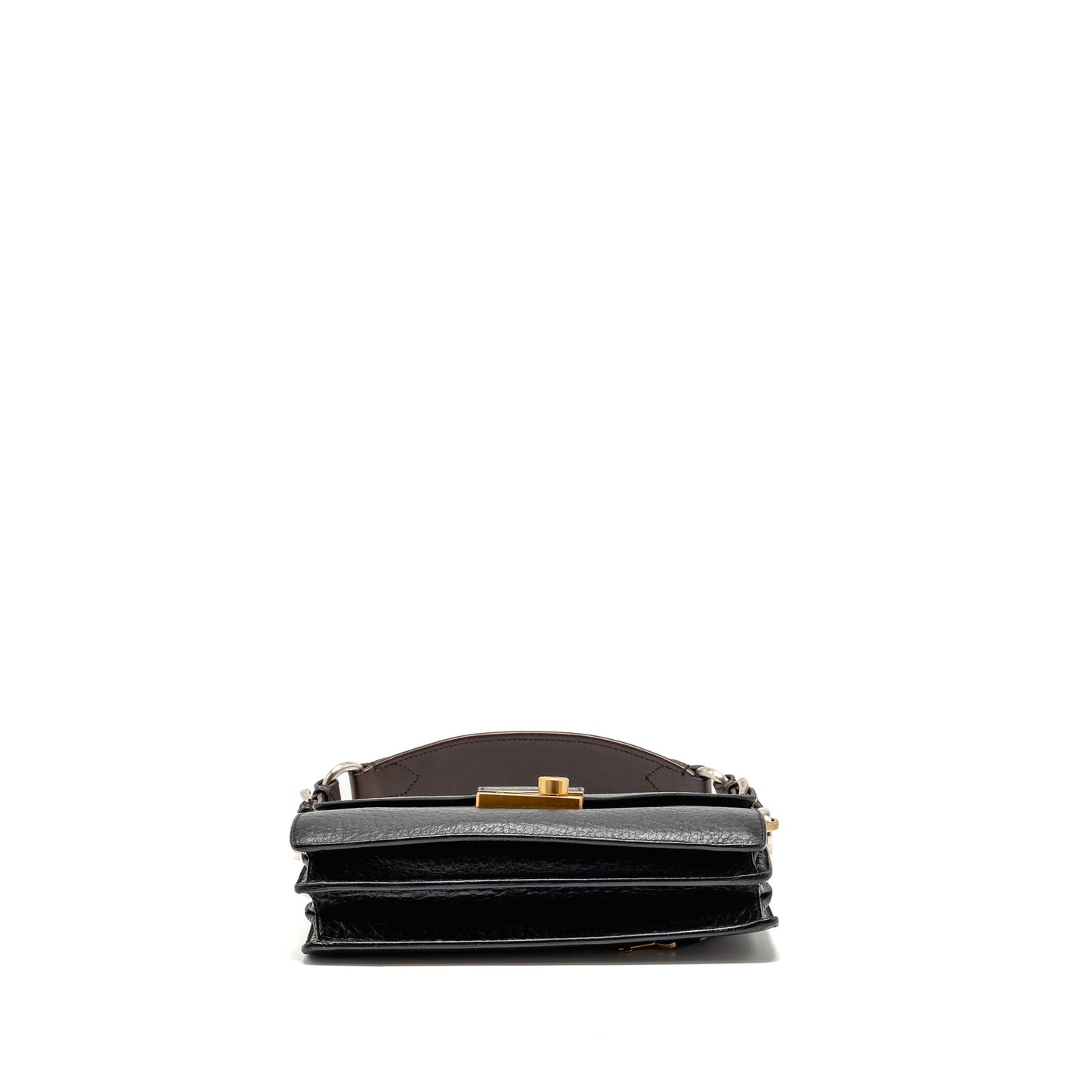 Prada Berlino Sound Purse Tweed/Calfskin Black/Brown/Green Multicolour Hardware