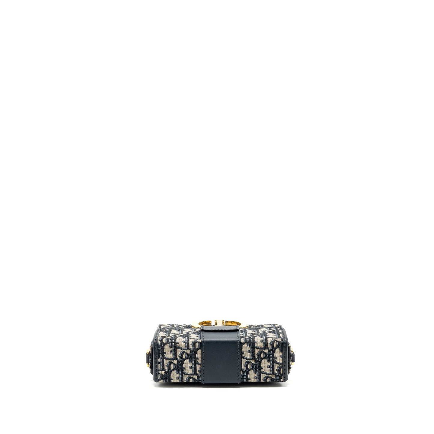 Dior mini 30 Montaigne box Purse canvas / calfskin blue oblique jacquard