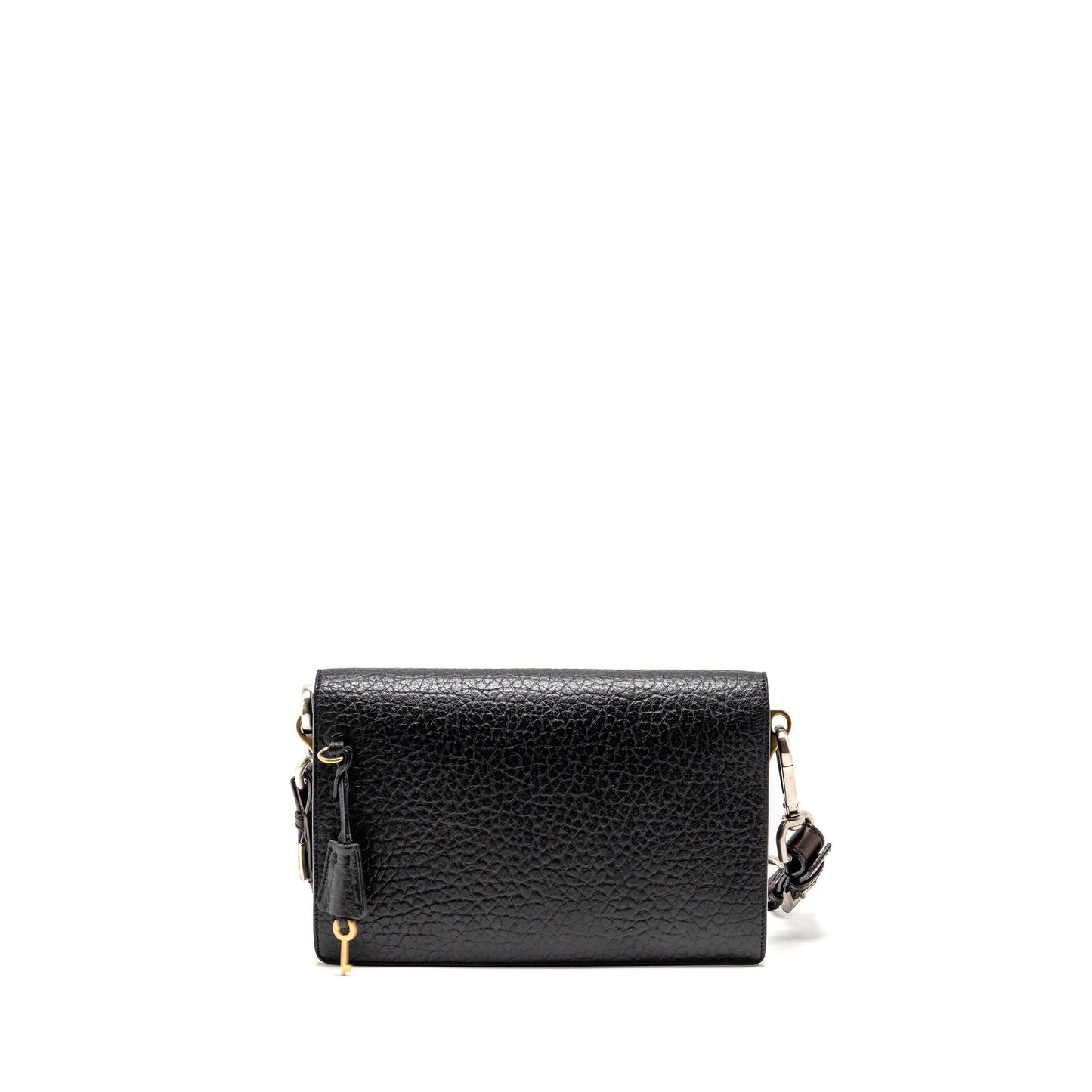 Prada Berlino Sound Purse Tweed/Calfskin Black/Brown/Green Multicolour Hardware