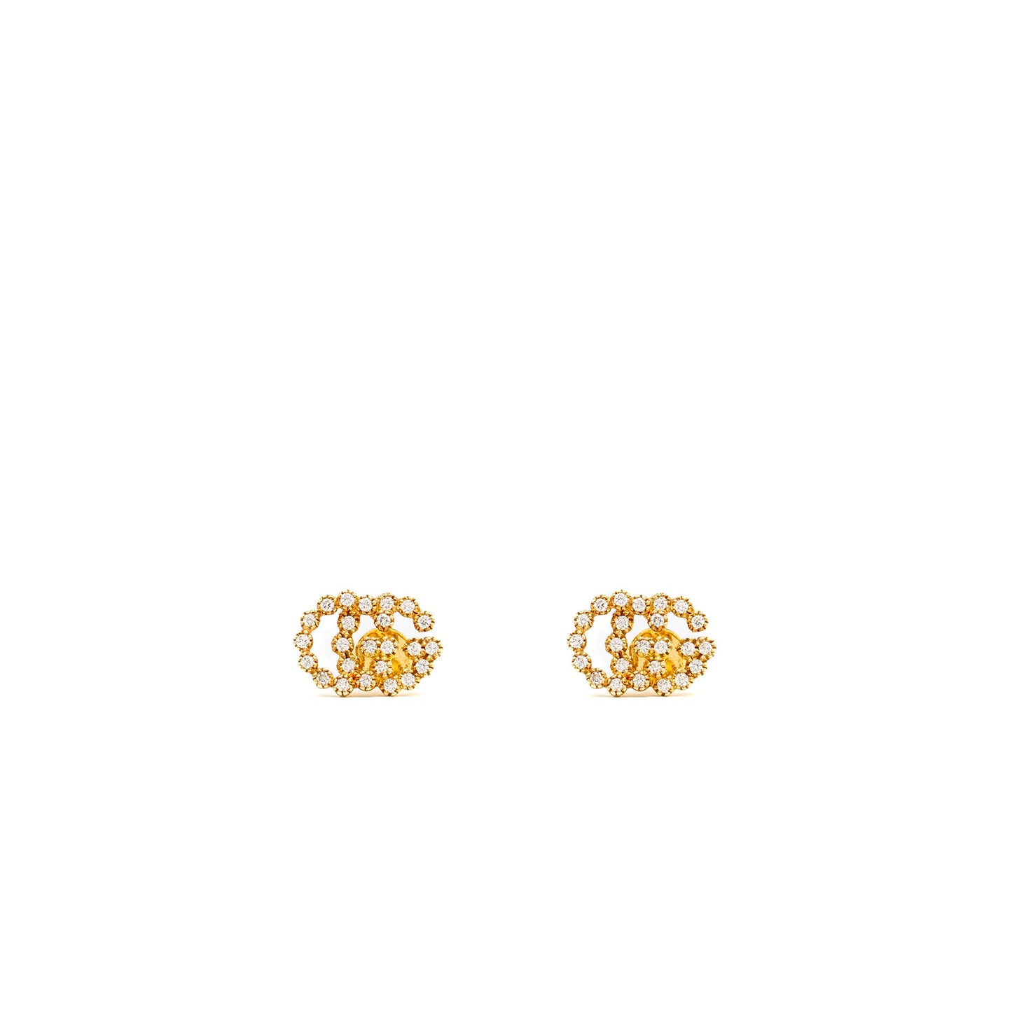 Gucci running studs 18K yellow gold with diamonds