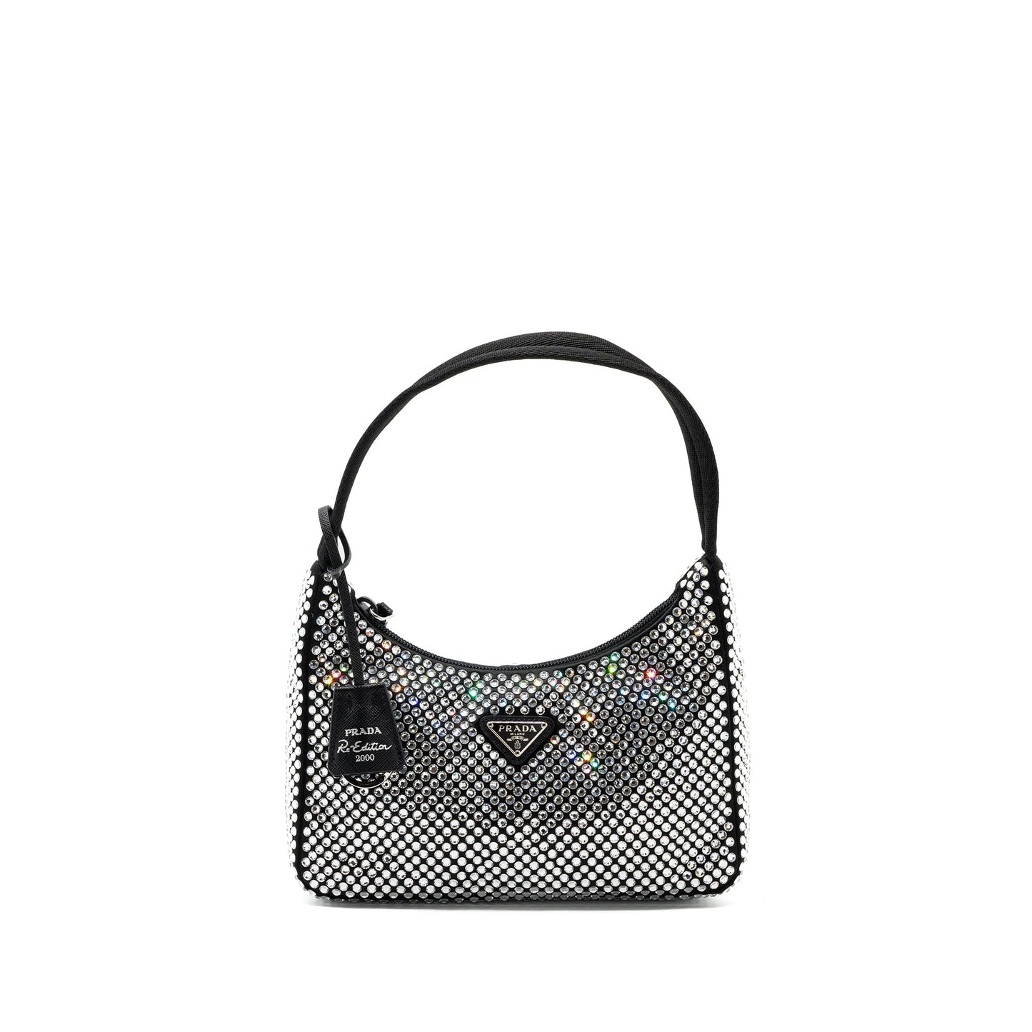 Prada reedition 2000 mini Purse satin with crystal black