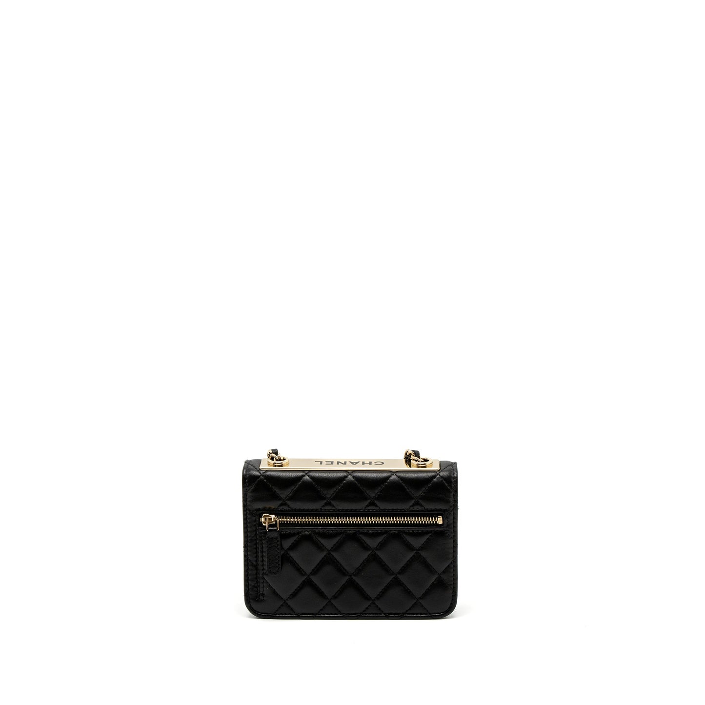 Chanel Mini Trendy CC Wallet on Chain Lambskin Black LGHW (Microchip)
