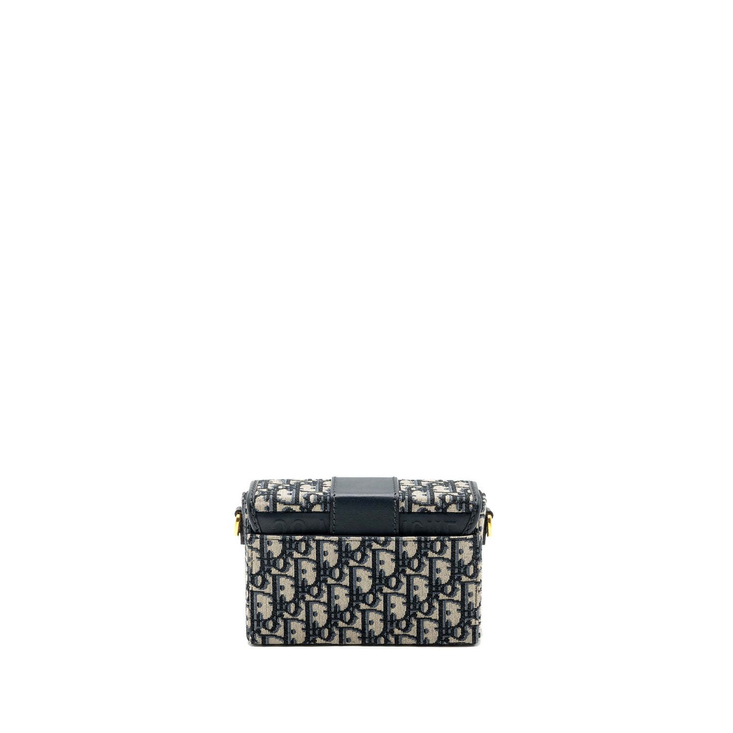 Dior mini 30 Montaigne box Purse canvas / calfskin blue oblique jacquard