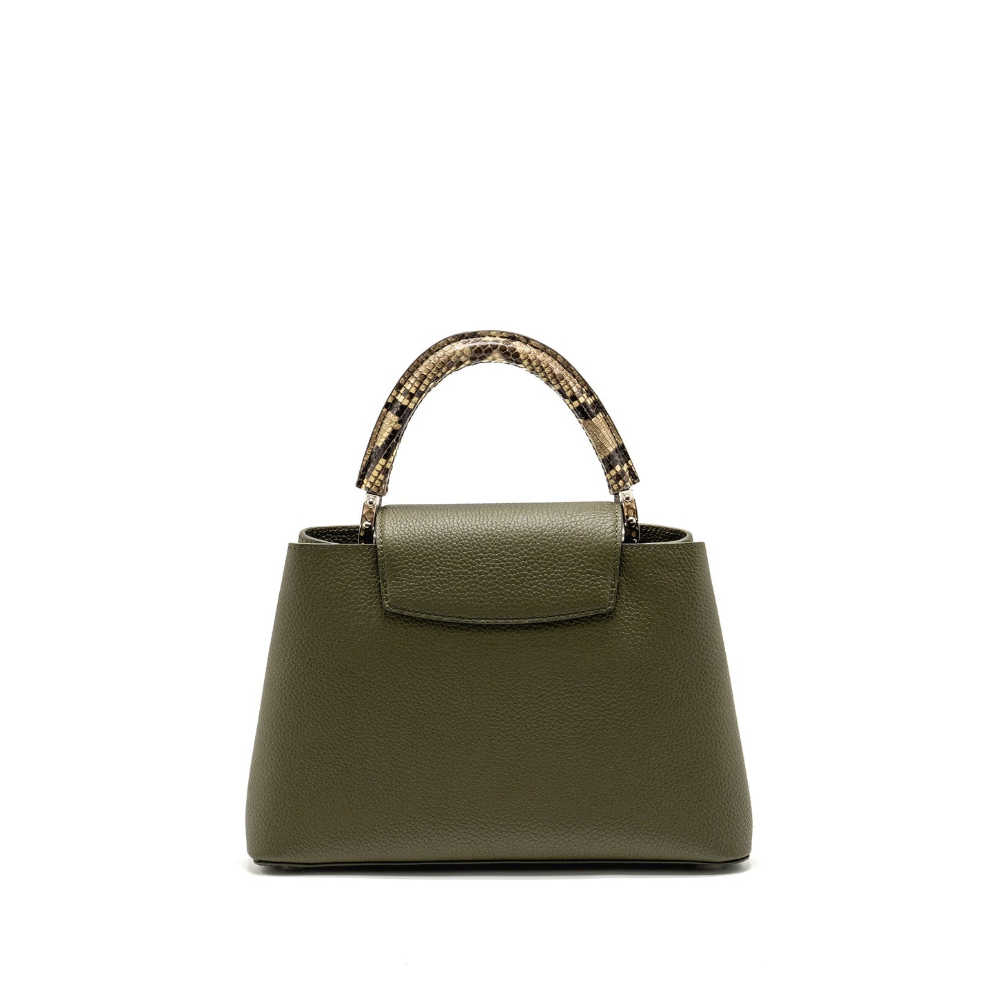 Louis Vuitton Capucines calfskin / python handle multicolor olive greeen / natural