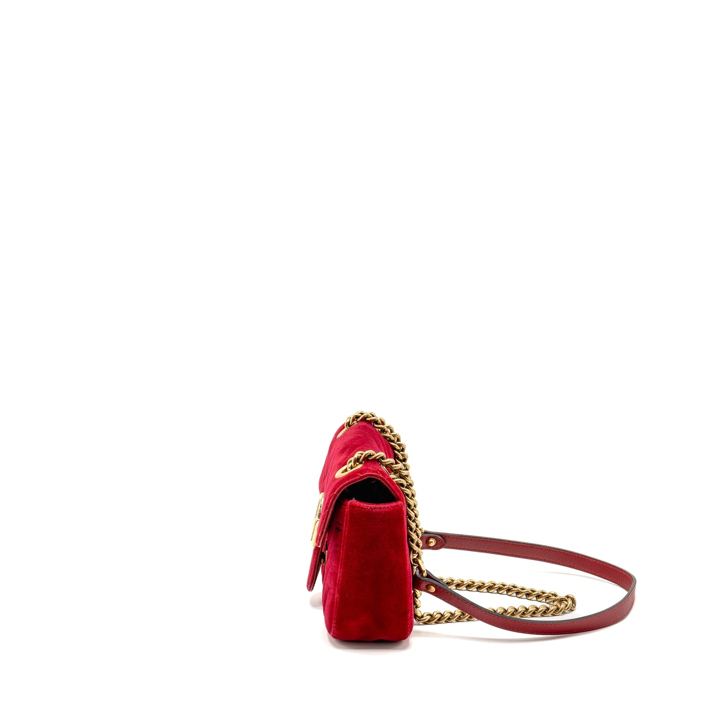 Gucci Small Marmont Purse Velvet Red