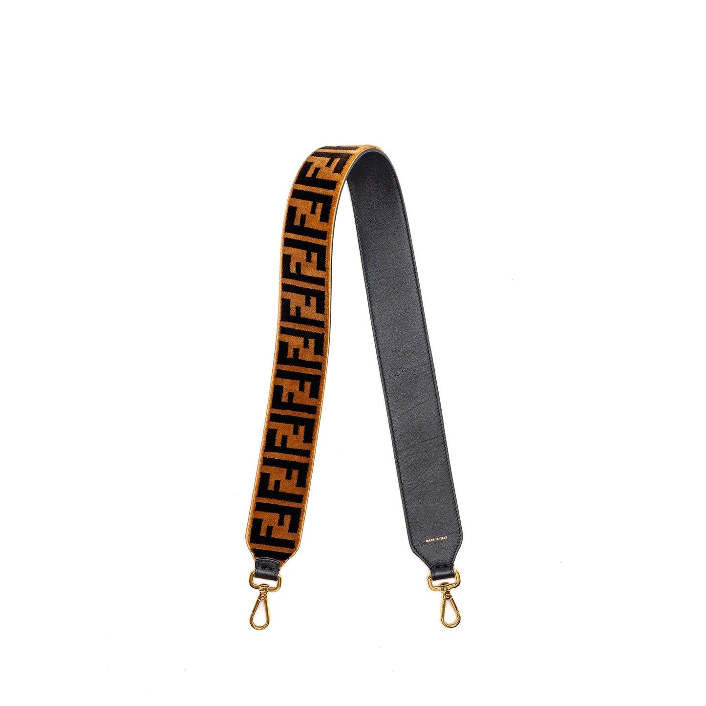 Fendi Strap You Textured-Effect Leather Shoulder Strap Brown