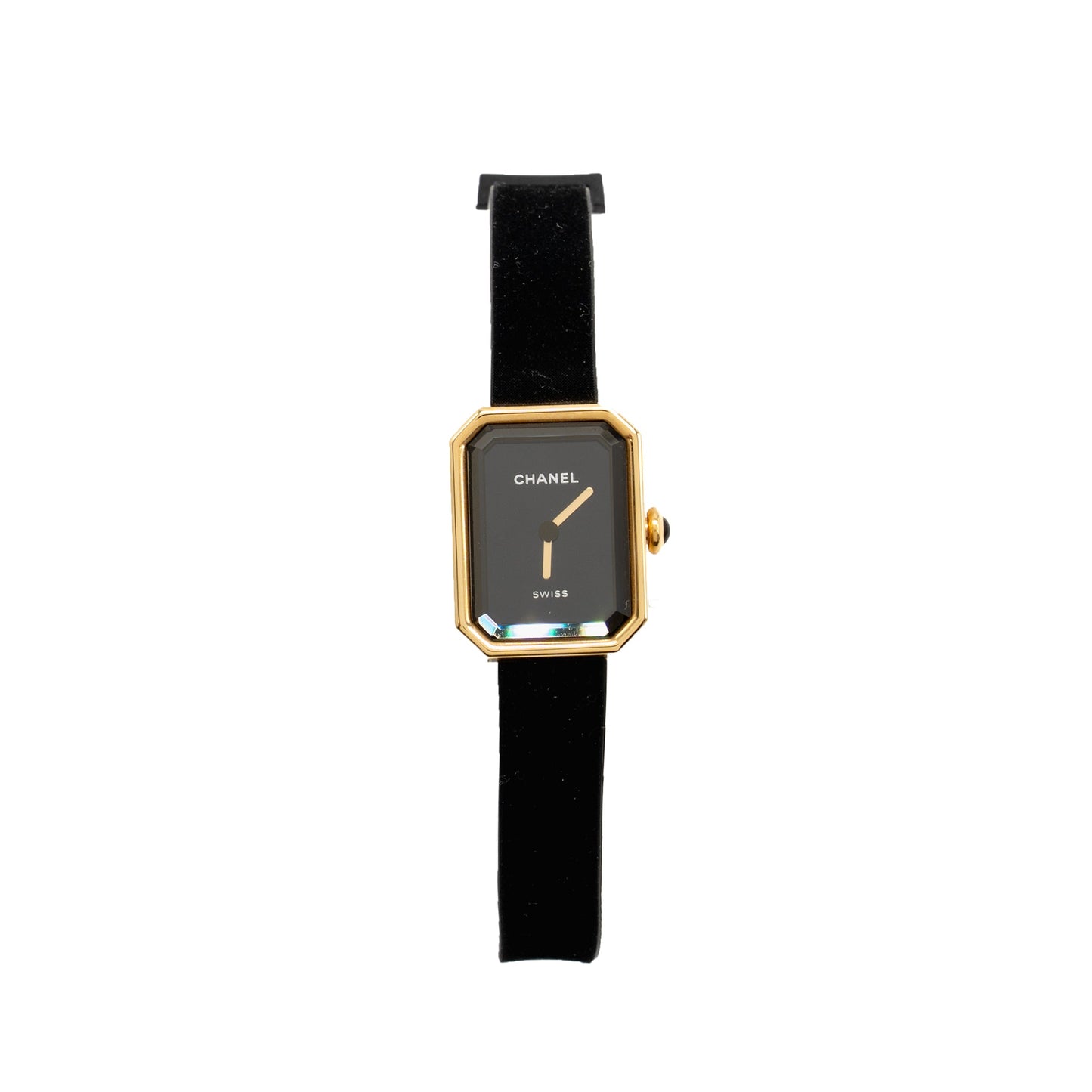 Chanel Premiere Ribbon Watch, Yellow gold / titanium, black lacquer dial