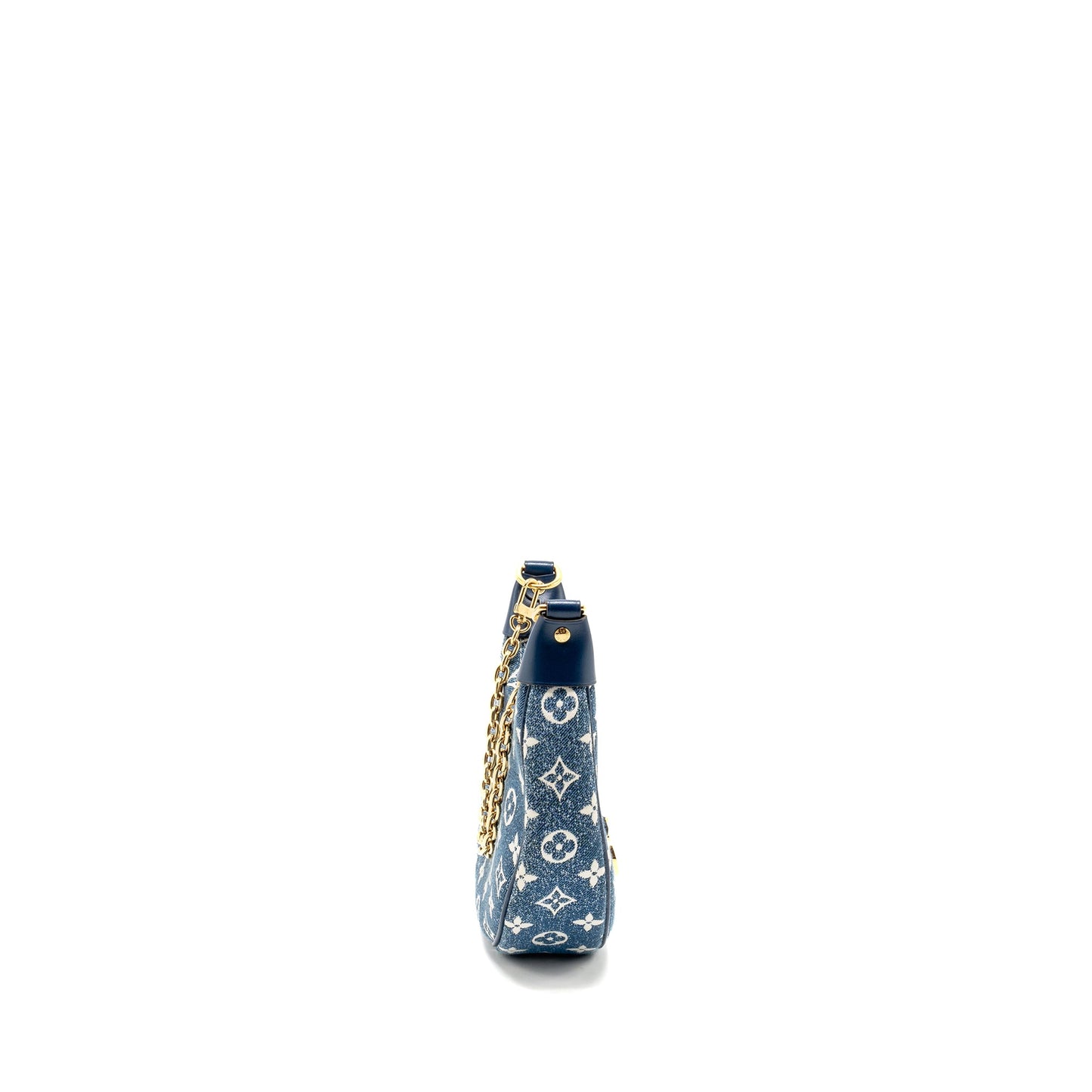 Louis Vuitton Half-Moon Loop Baguette Purse Denim Blue