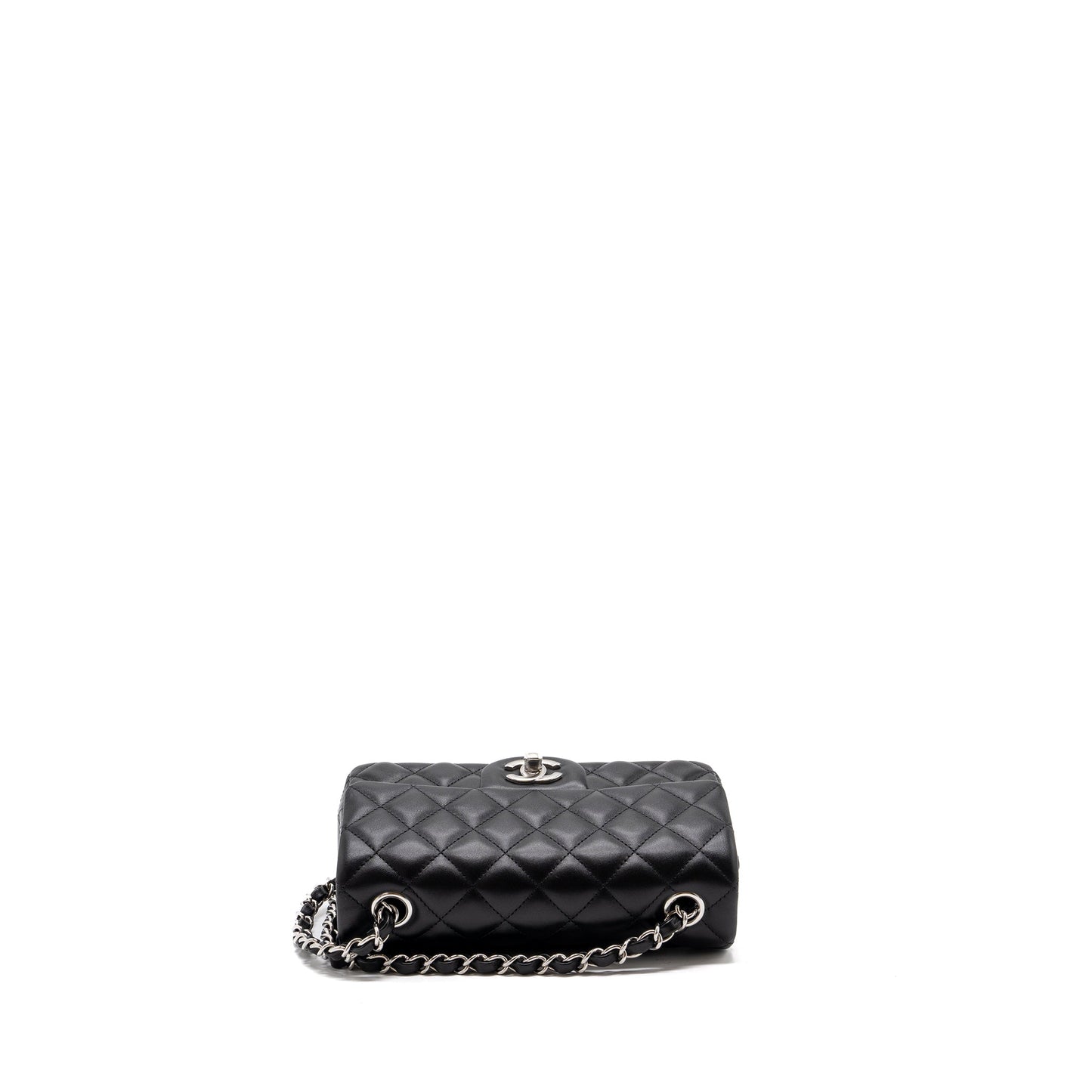 Chanel Classic Mini Rectangular Flap Bag Lambskin Black SHW (microchip)