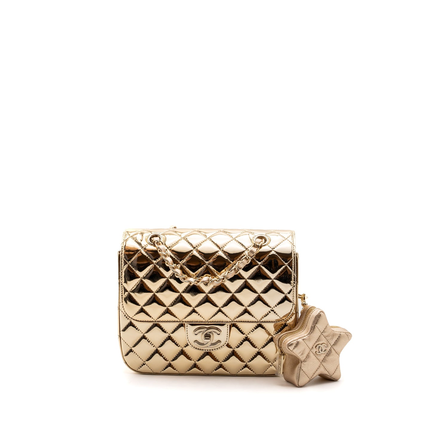 Chanel 24c Backpack tar Patent Gold LGHW (microchip)