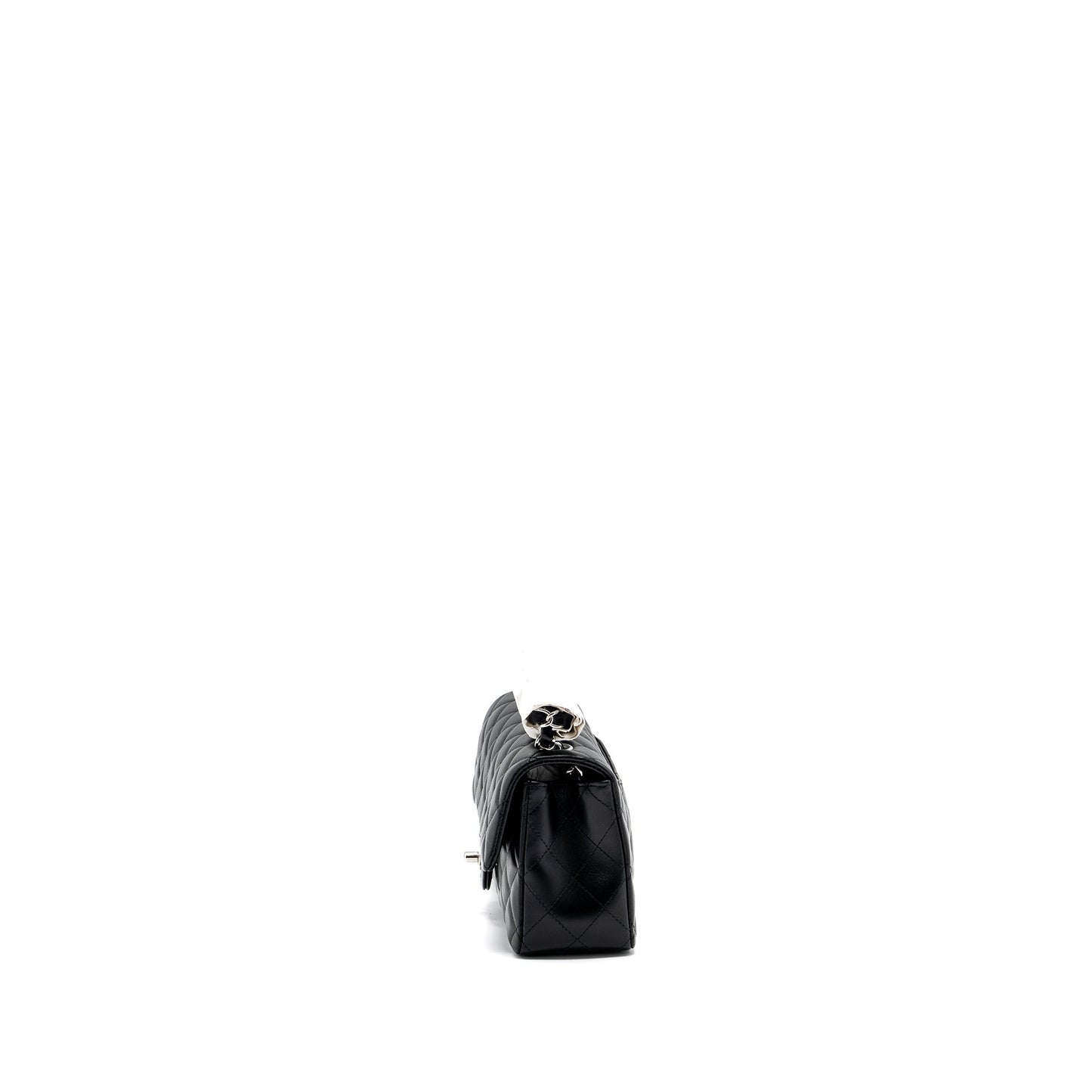 Chanel mini rectangular flap bag lambskin black SHW  (microchip)