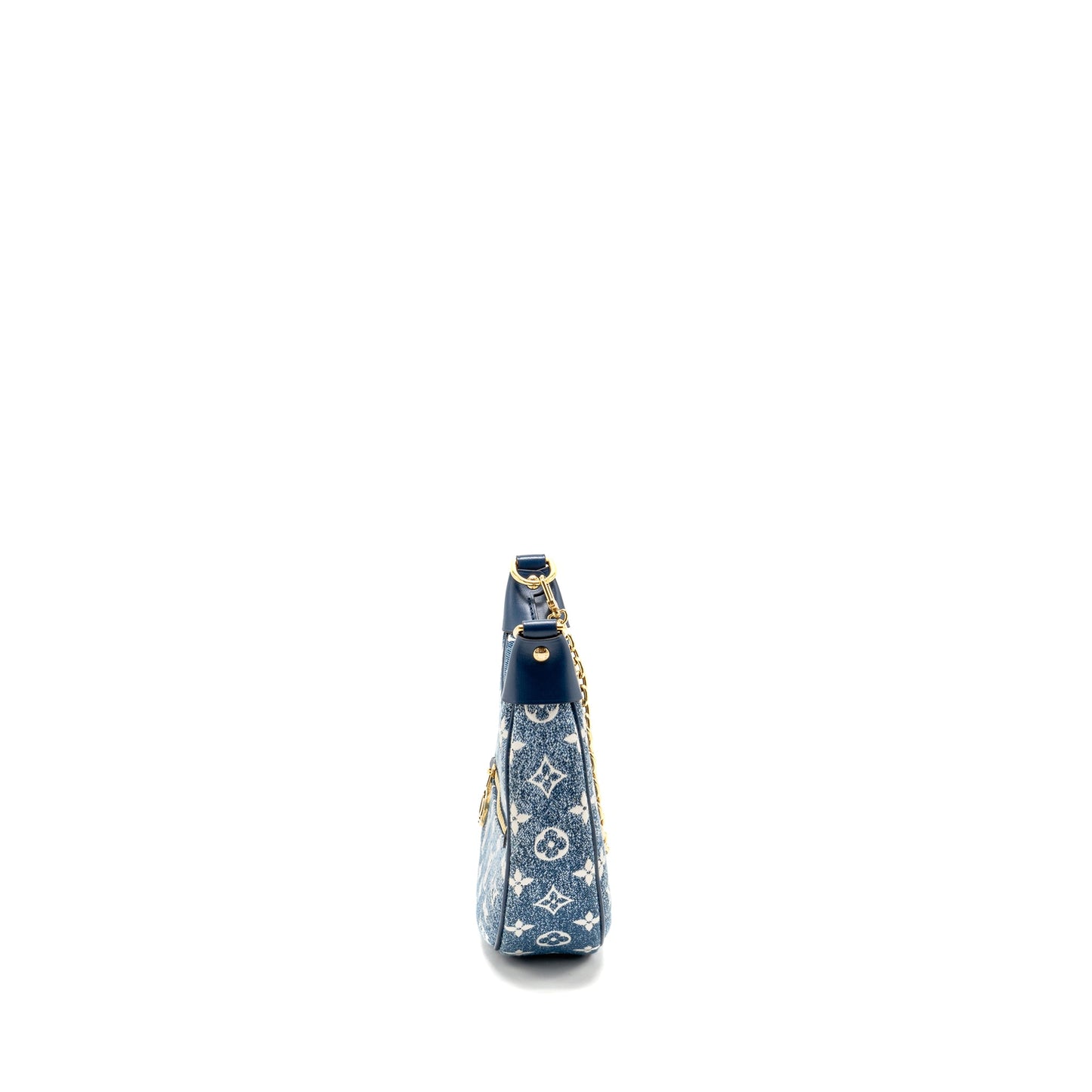 Louis Vuitton Half-Moon Loop Baguette Purse Denim Blue