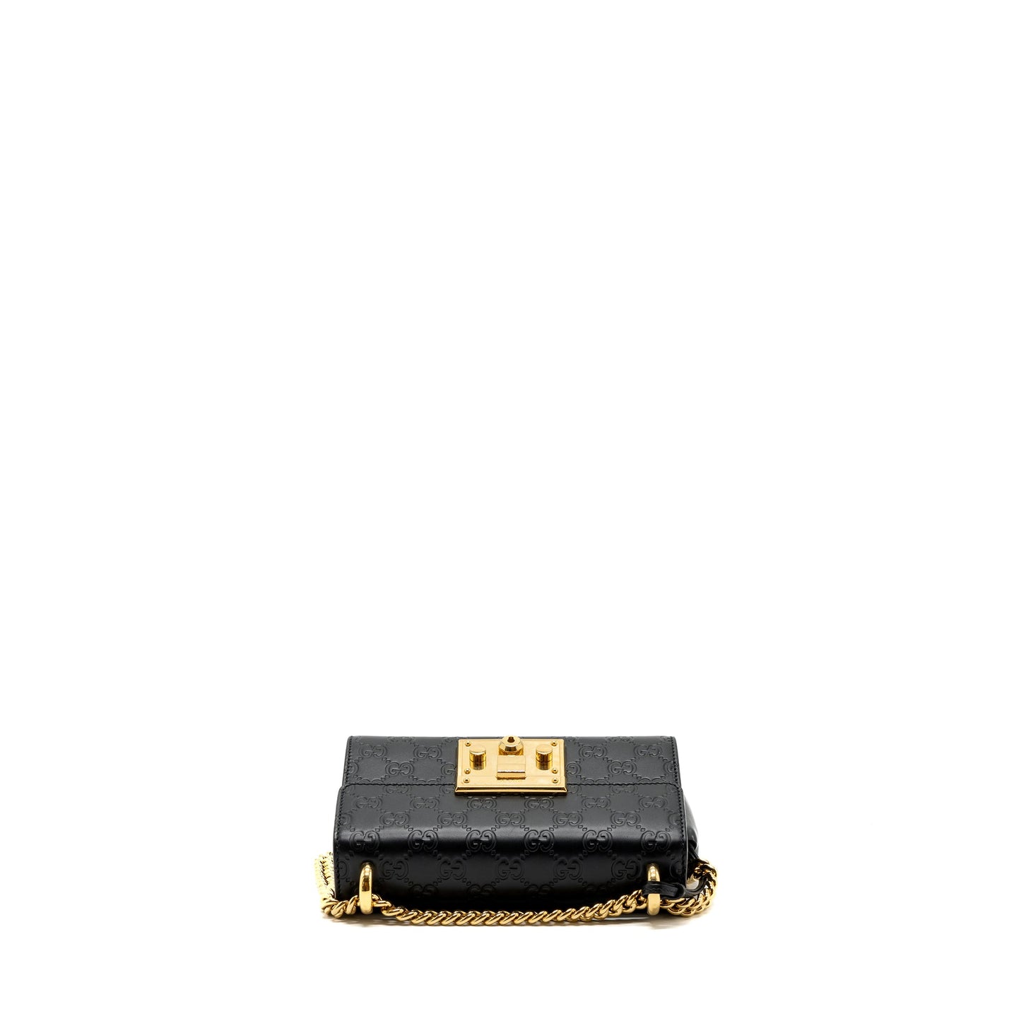 Gucci padlock chain Purse calfskin black