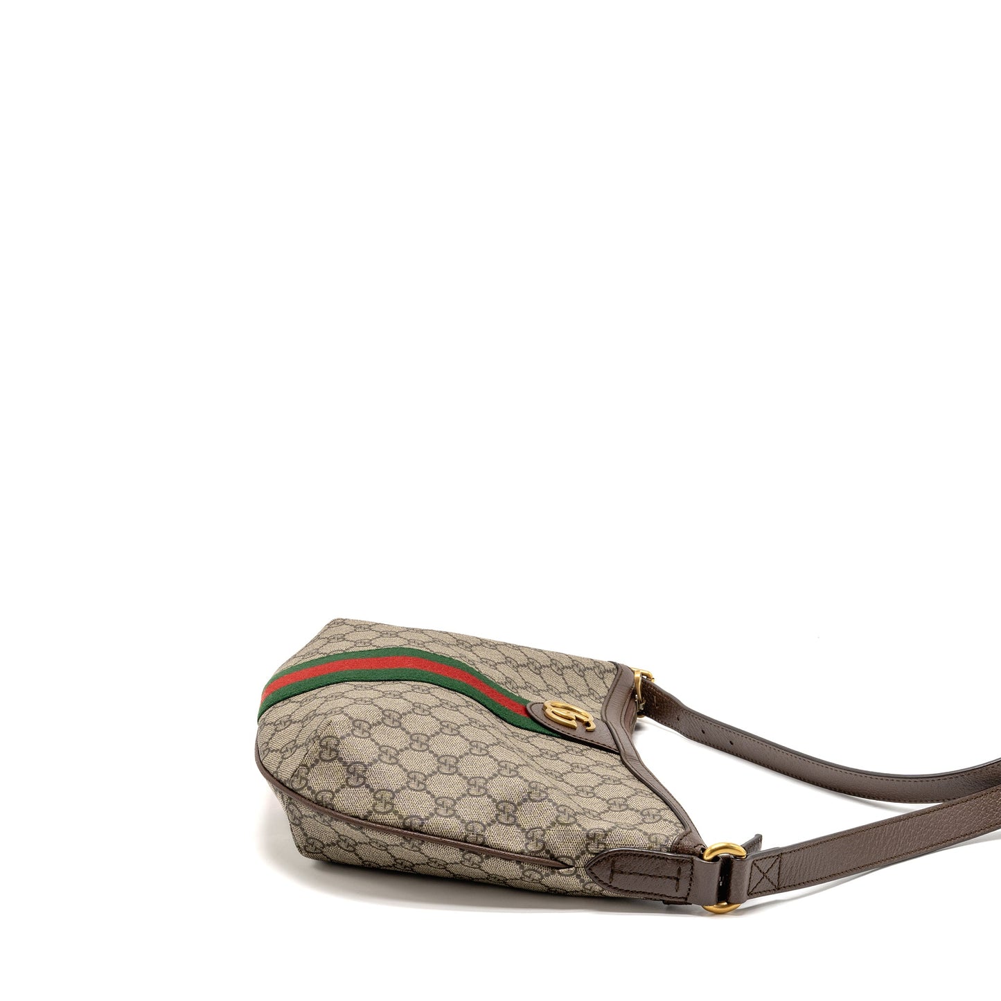 Gucci Small Ophidia Half Moon Crossbody Hobo Purse Supreme Canvas