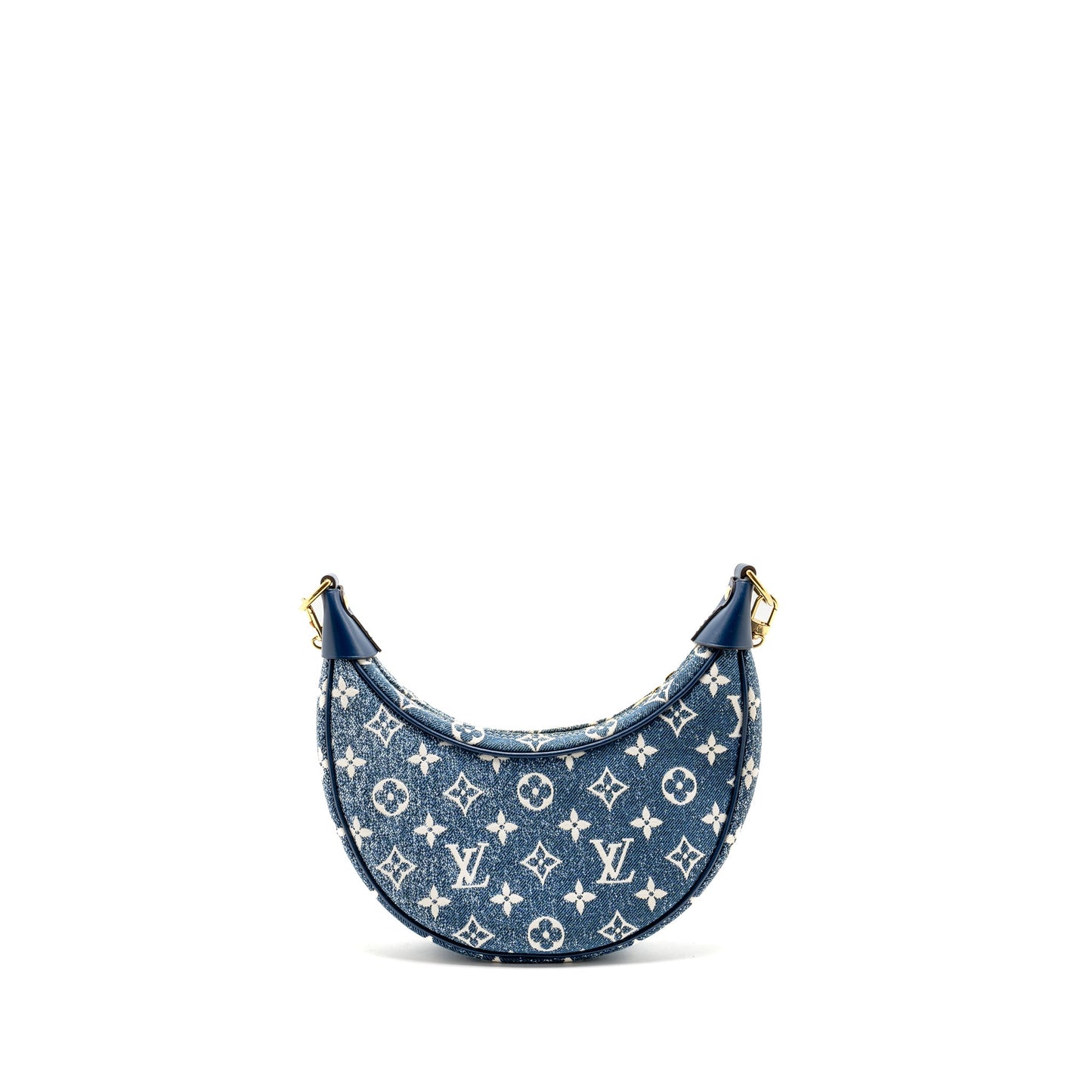 Louis Vuitton Half-Moon Loop Baguette Purse Denim Blue