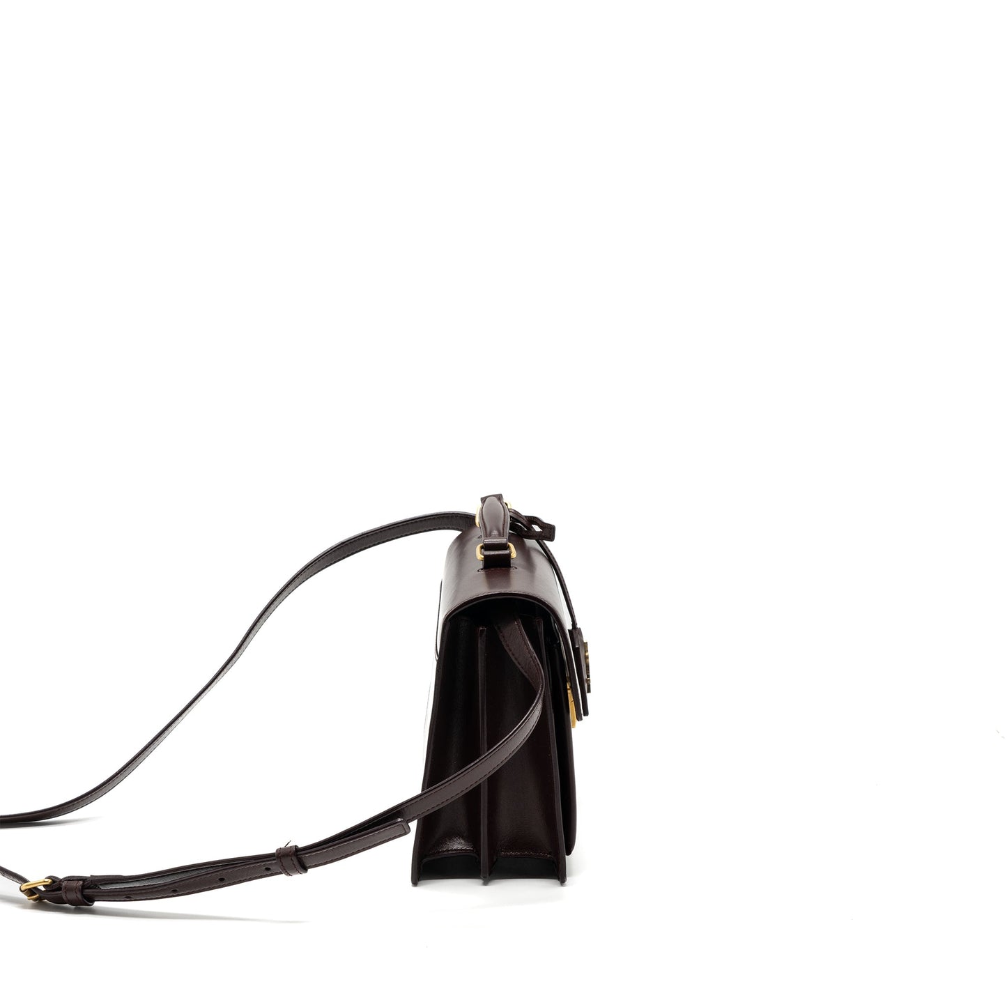 Saint Laurent/ Bellachasse Calfskin Dark Red Brushed
