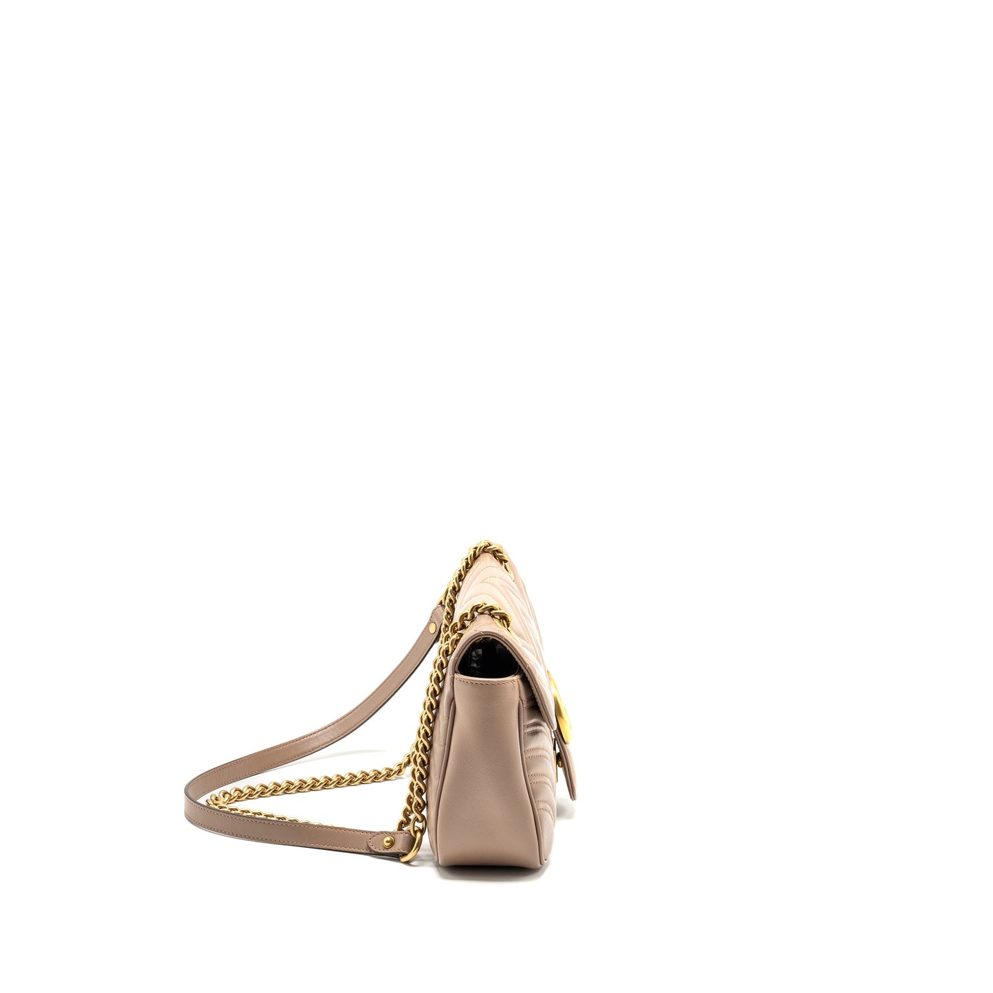 GUCCI Small Marmont Mini Purse Calfskin Beige