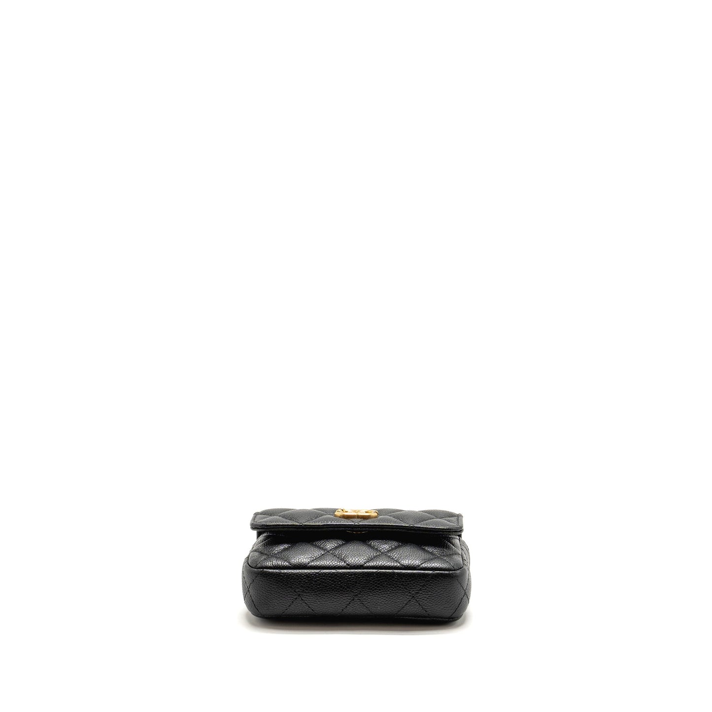 Chanel Coco Love Mini Flap Wallet with Chain Caviar Black GHW (Microchip)