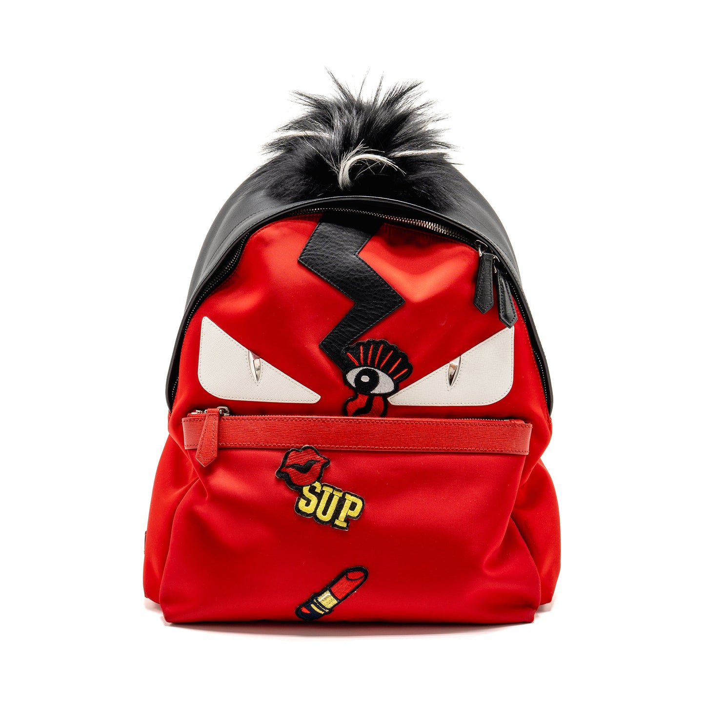 Fendi Monster Backpack Nylon/Leather Red/Multicolour