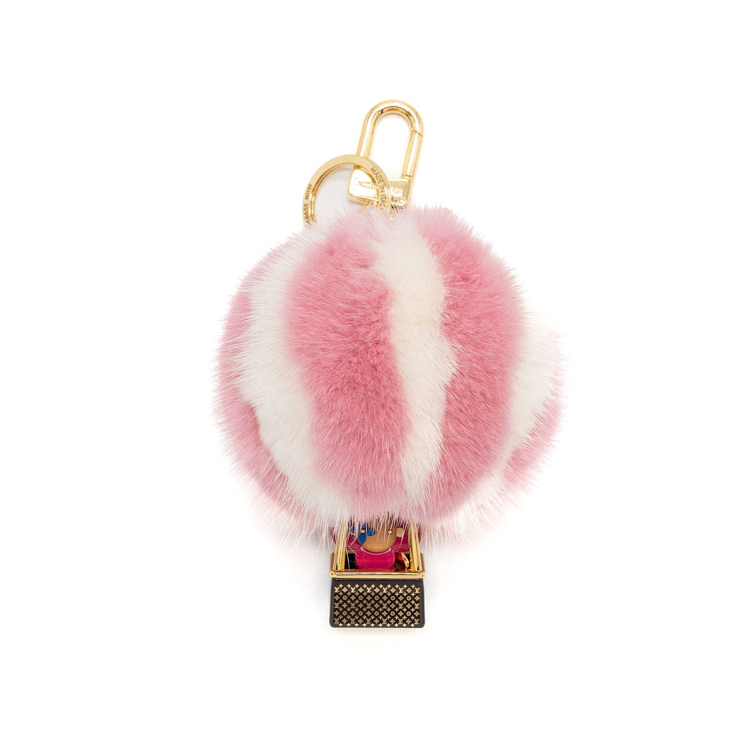 Louis Vuitton Vivienne hot air ballon Purse charm / key ring fur multicolour